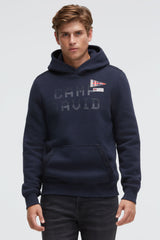 Bluza z kapturem z nadrukiem rubber i taśmami