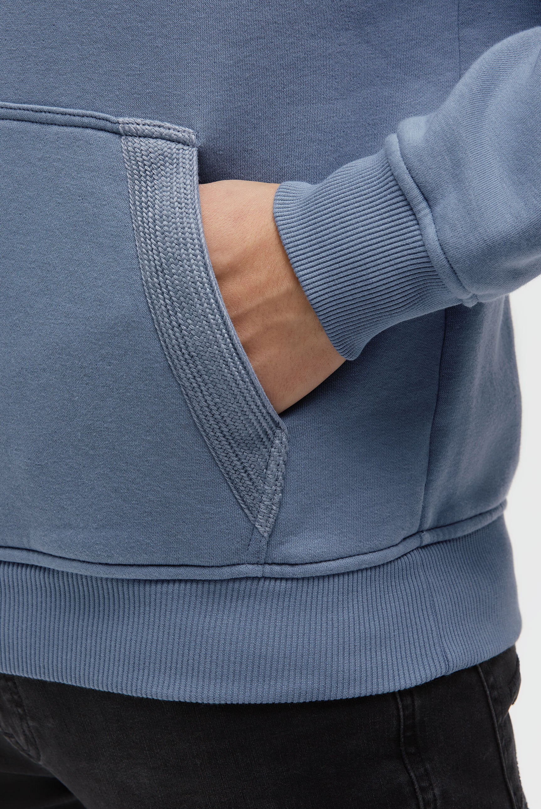 Bluza z kapturem z nadrukiem rubber i taśmami - 7