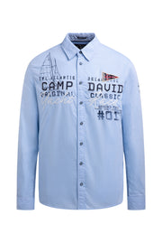 Strukturalna koszula z długim rękawem i aplikacjami logo