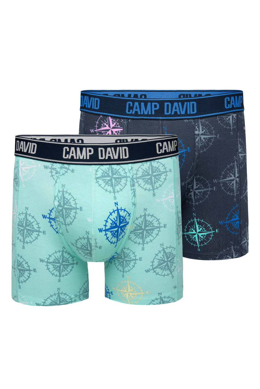 Boxershorts mit All Over Print, 2er-Pack blue navy / sun aqua