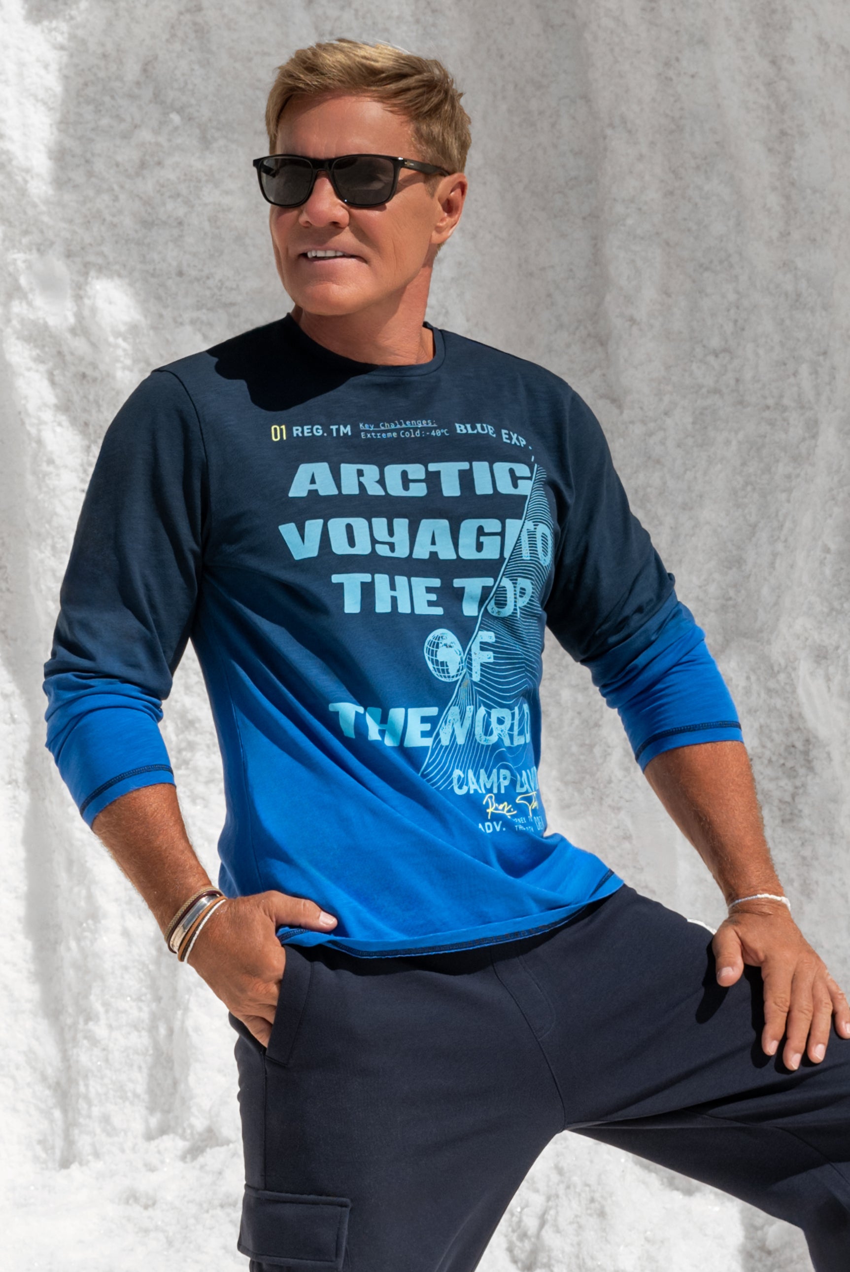 Longsleeve Dip Dye z Label Prints - 2