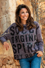 Flauschstrickpullover mit Logo Artwork