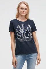 T-Shirt mit Alaska Print blue navy