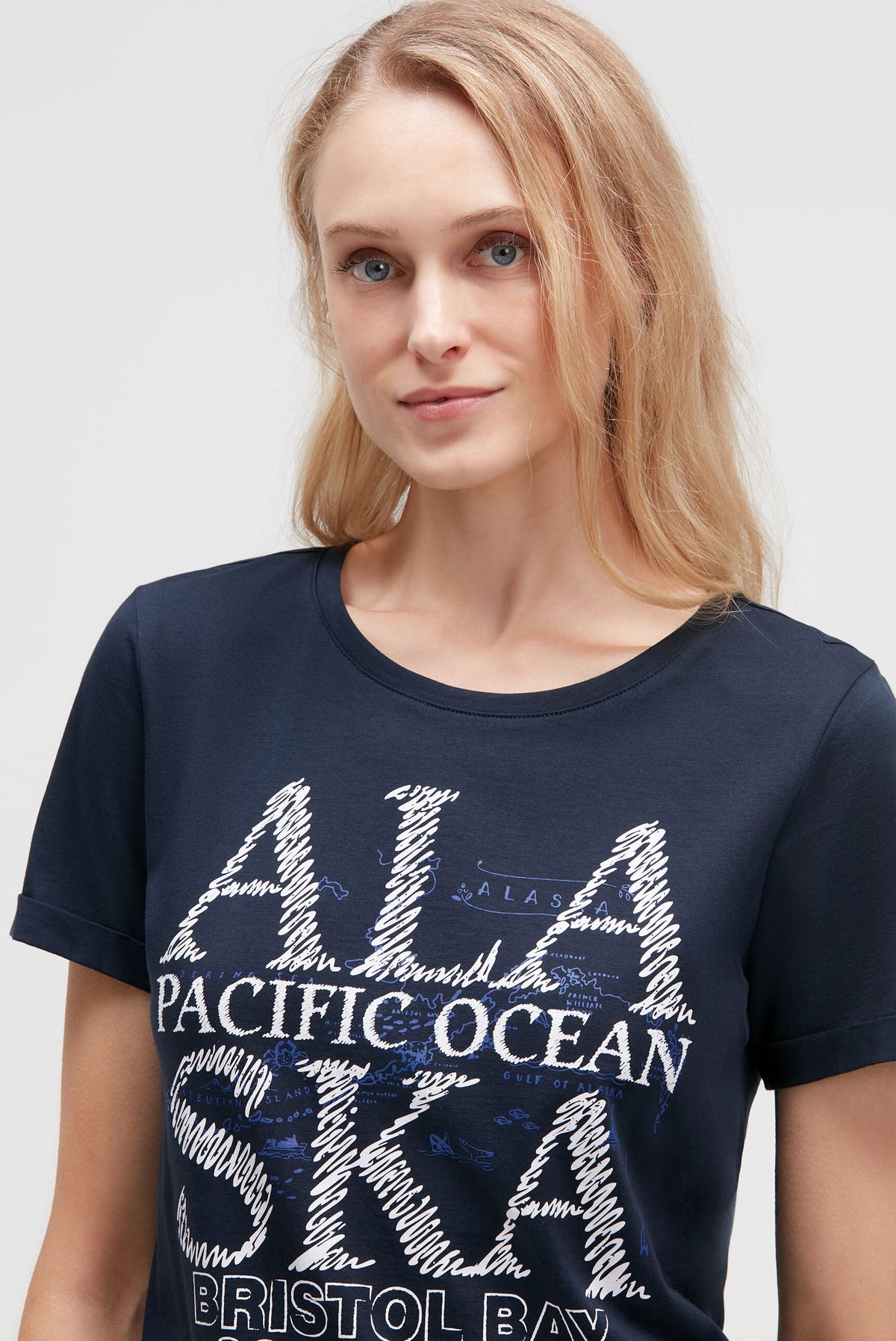 T-Shirt mit Alaska Print blue navy