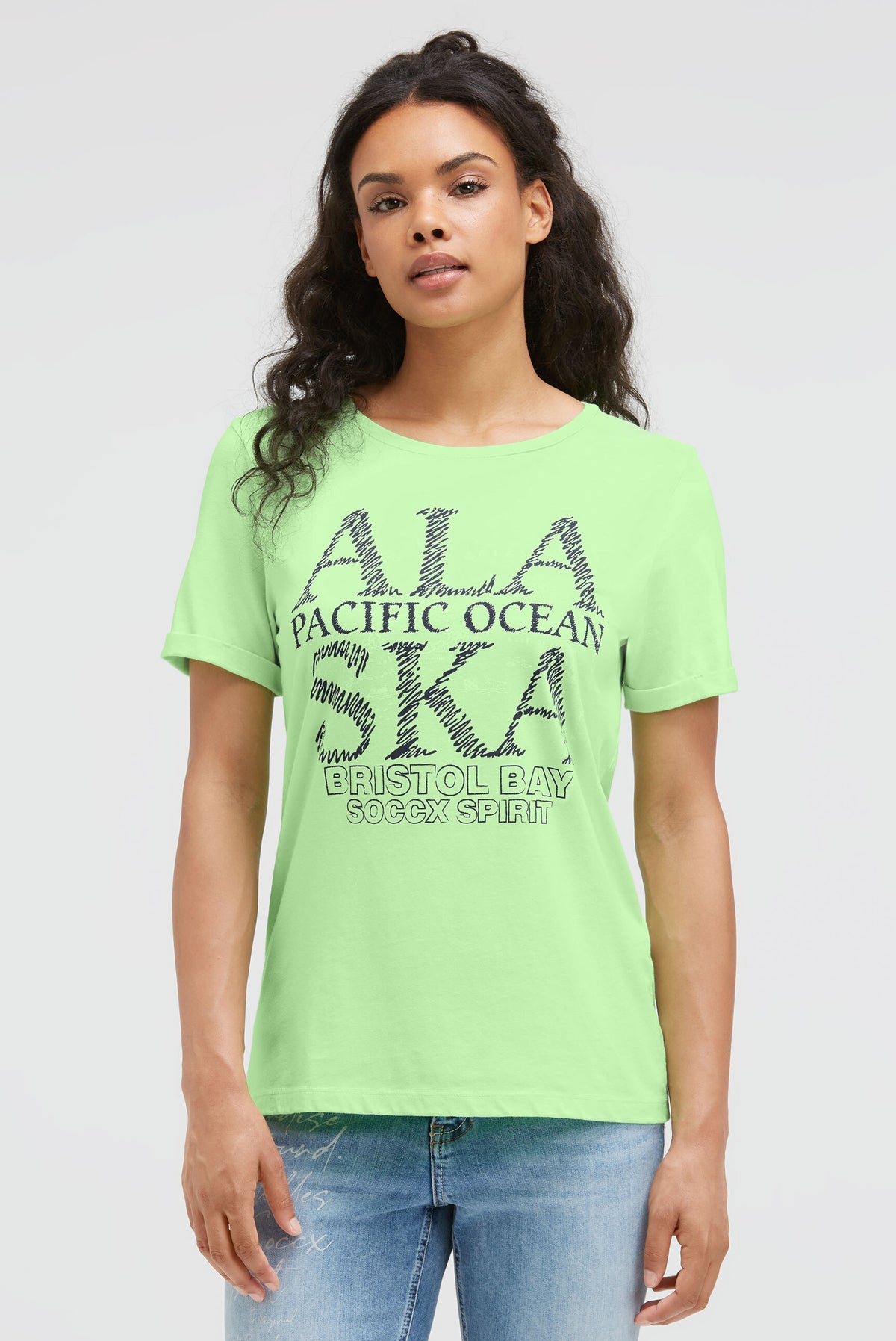 T-Shirt mit Alaska Print lime punch - 2