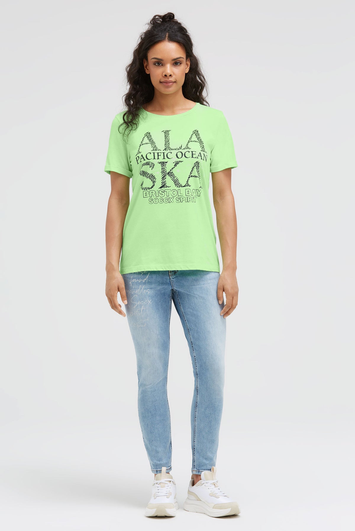 T-Shirt mit Alaska Print lime punch - 3