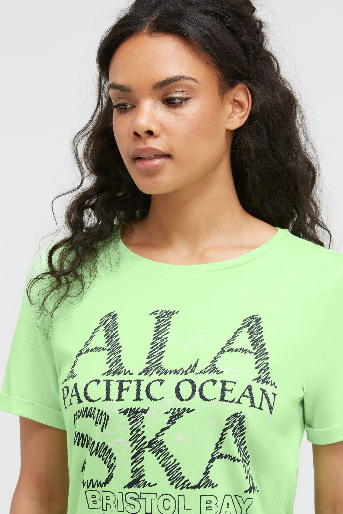 T-Shirt mit Alaska Print lime punch - 4