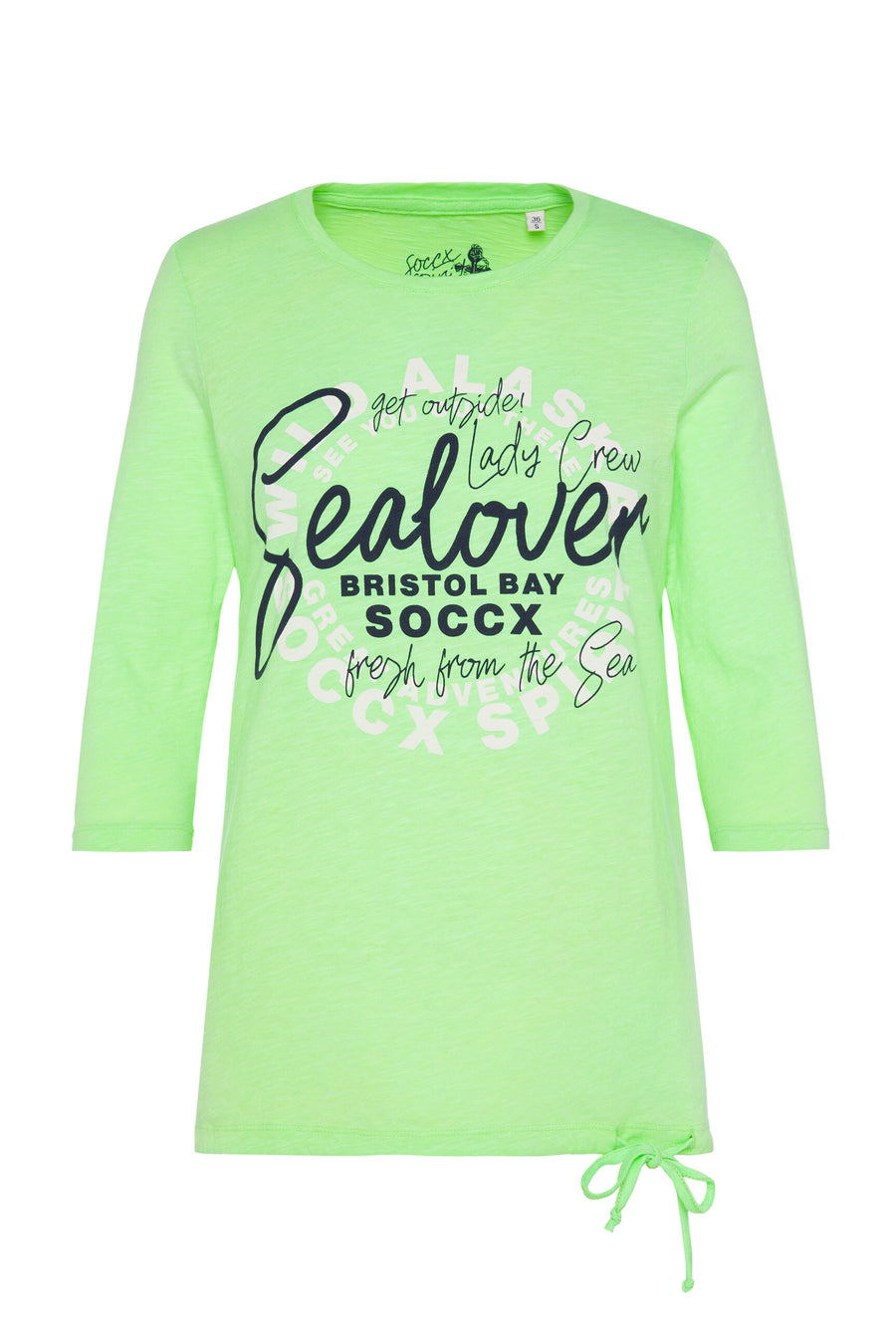 Shirt mit Label Print und Bindebandsaum lime punch