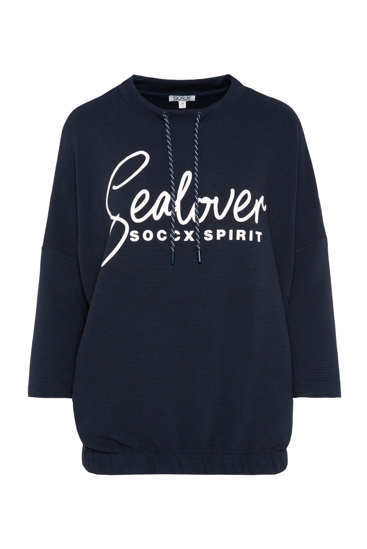 Sweatshirt mit verkürzten Ärmeln und Gummizugsaum blue navy