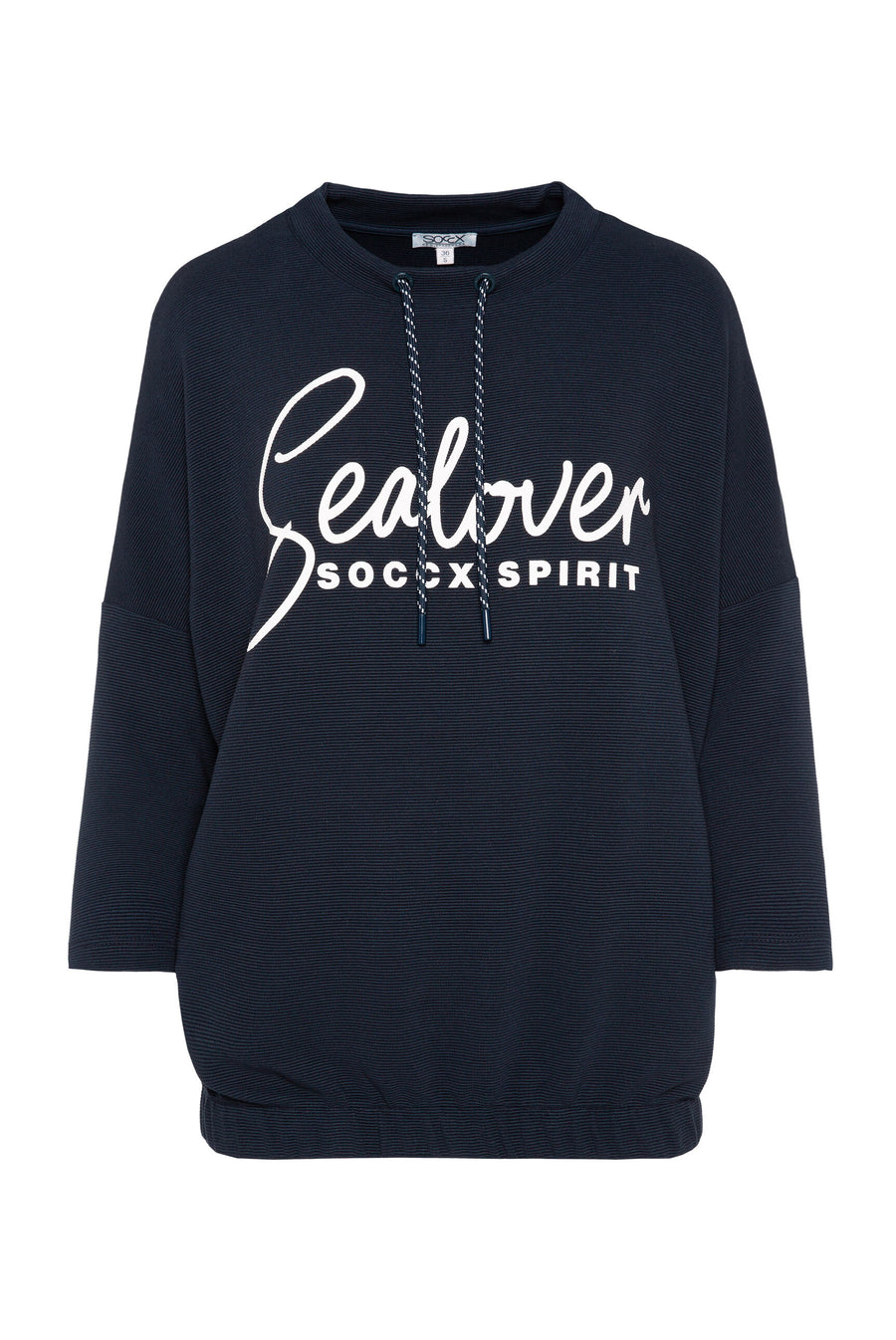 Sweatshirt mit verkürzten Ärmeln und Gummizugsaum blue navy