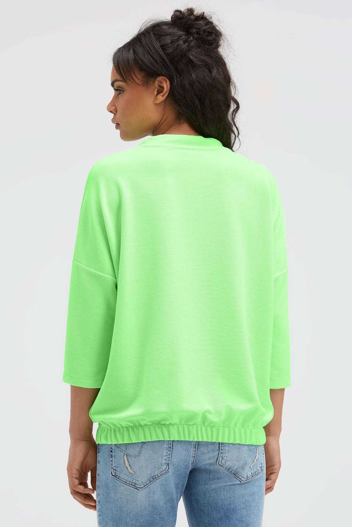 Sweatshirt mit verkürzten Ärmeln und Gummizugsaum lime punch - 5