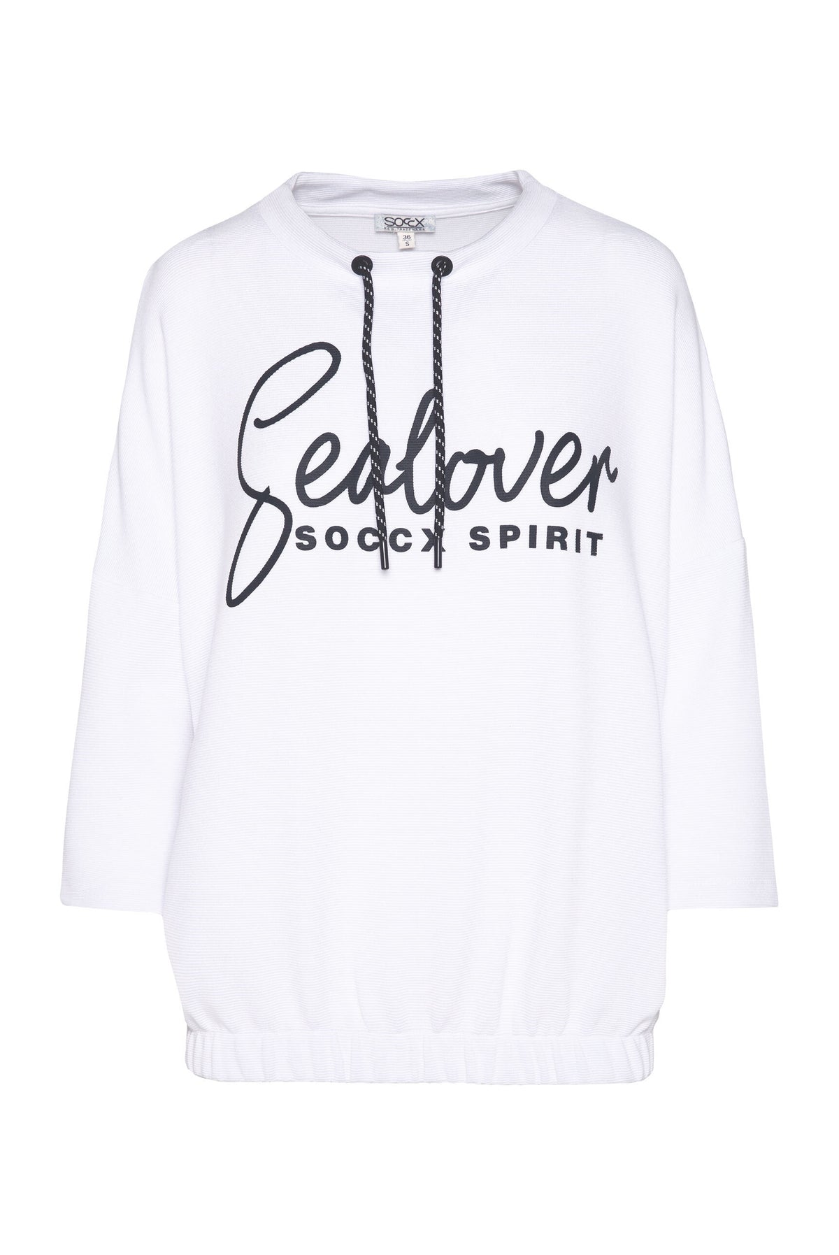 Sweatshirt mit verkürzten Ärmeln und Gummizugsaum opticwhite - 1