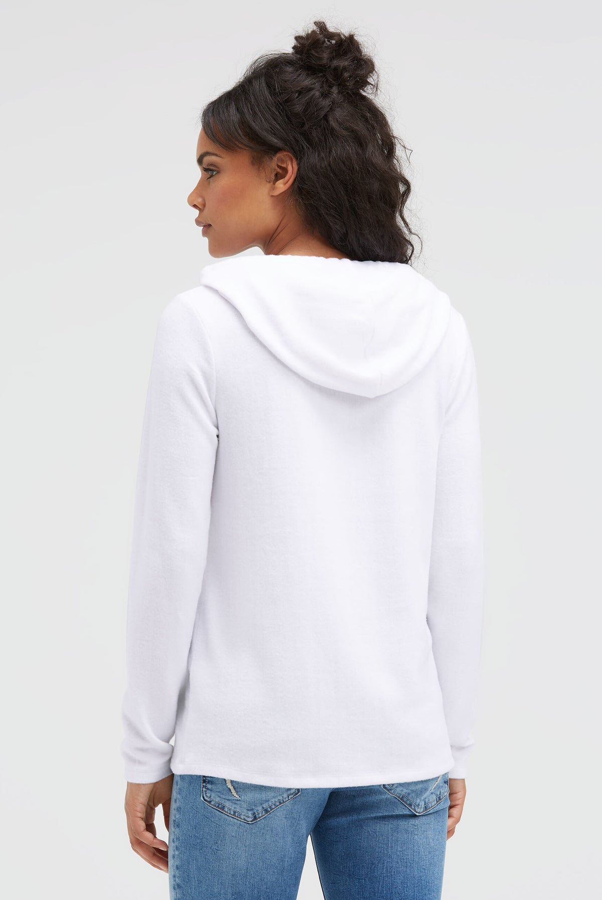 Bluza z kapturem z miękkiej dzianiny z nadrukiem logo z brokatem - 5