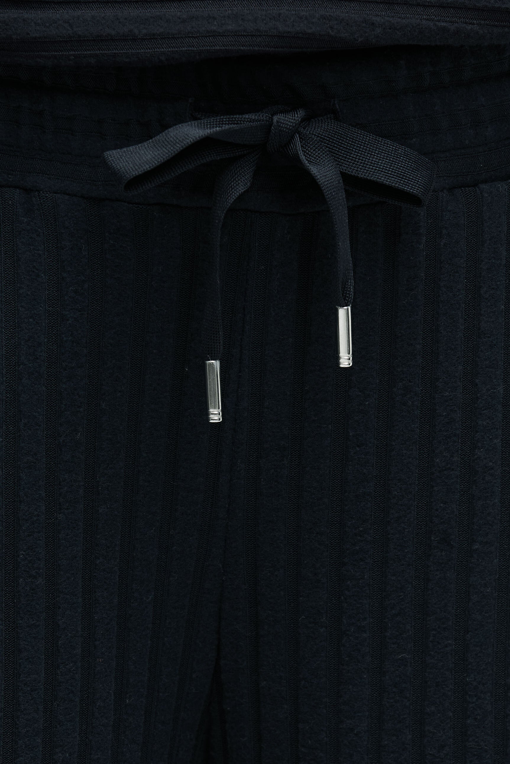 Spodnie z dzianiny frotte Wide Leg z prążkowaną strukturą - 4