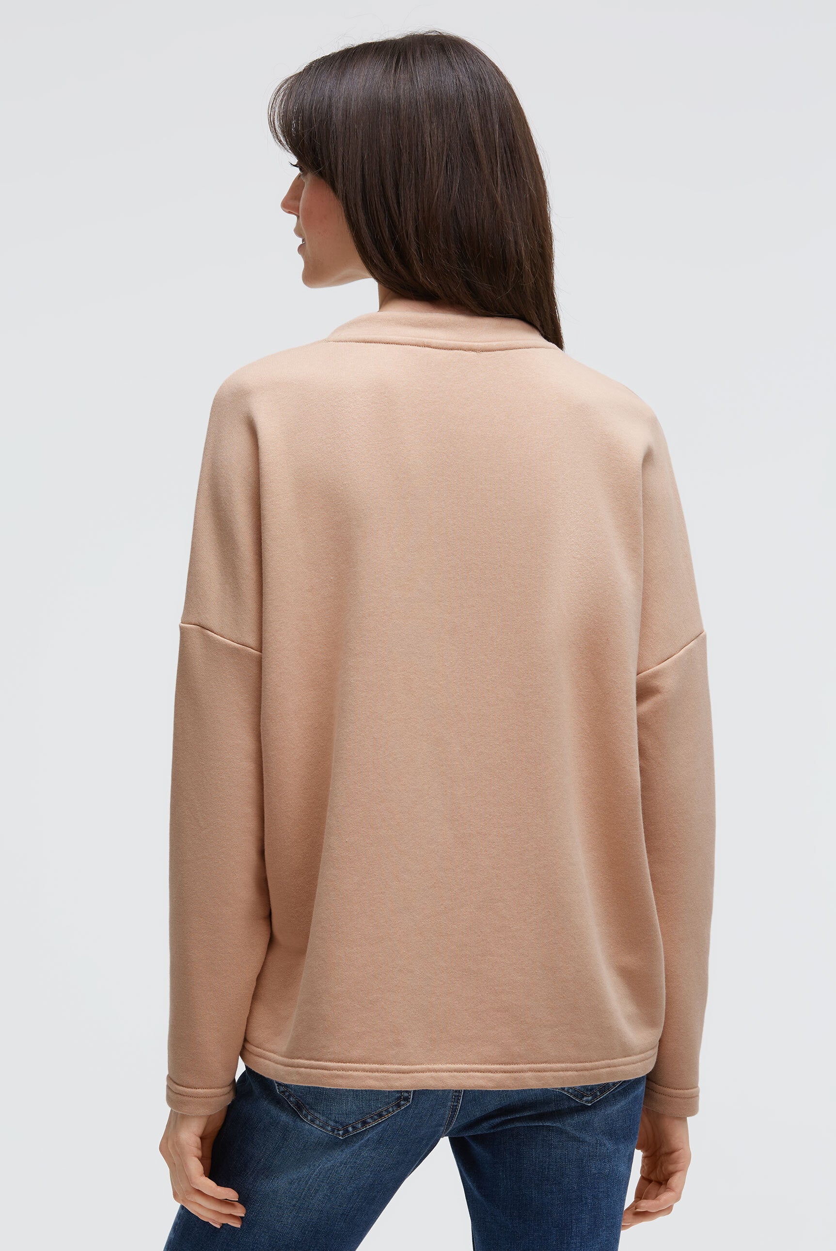 Oversized Sweatshirt mit Wording Print golden sand
