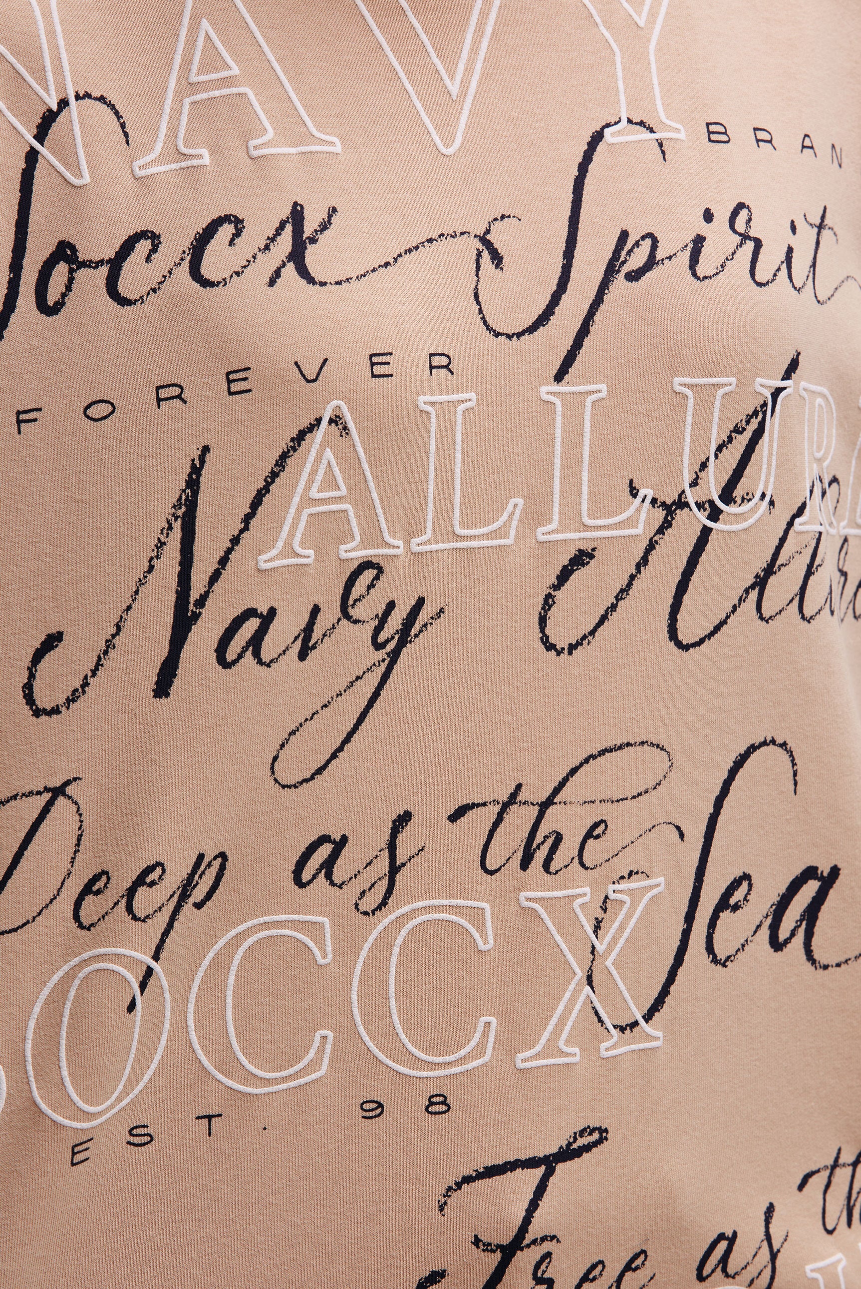 Oversized Sweatshirt mit Wording Print golden sand