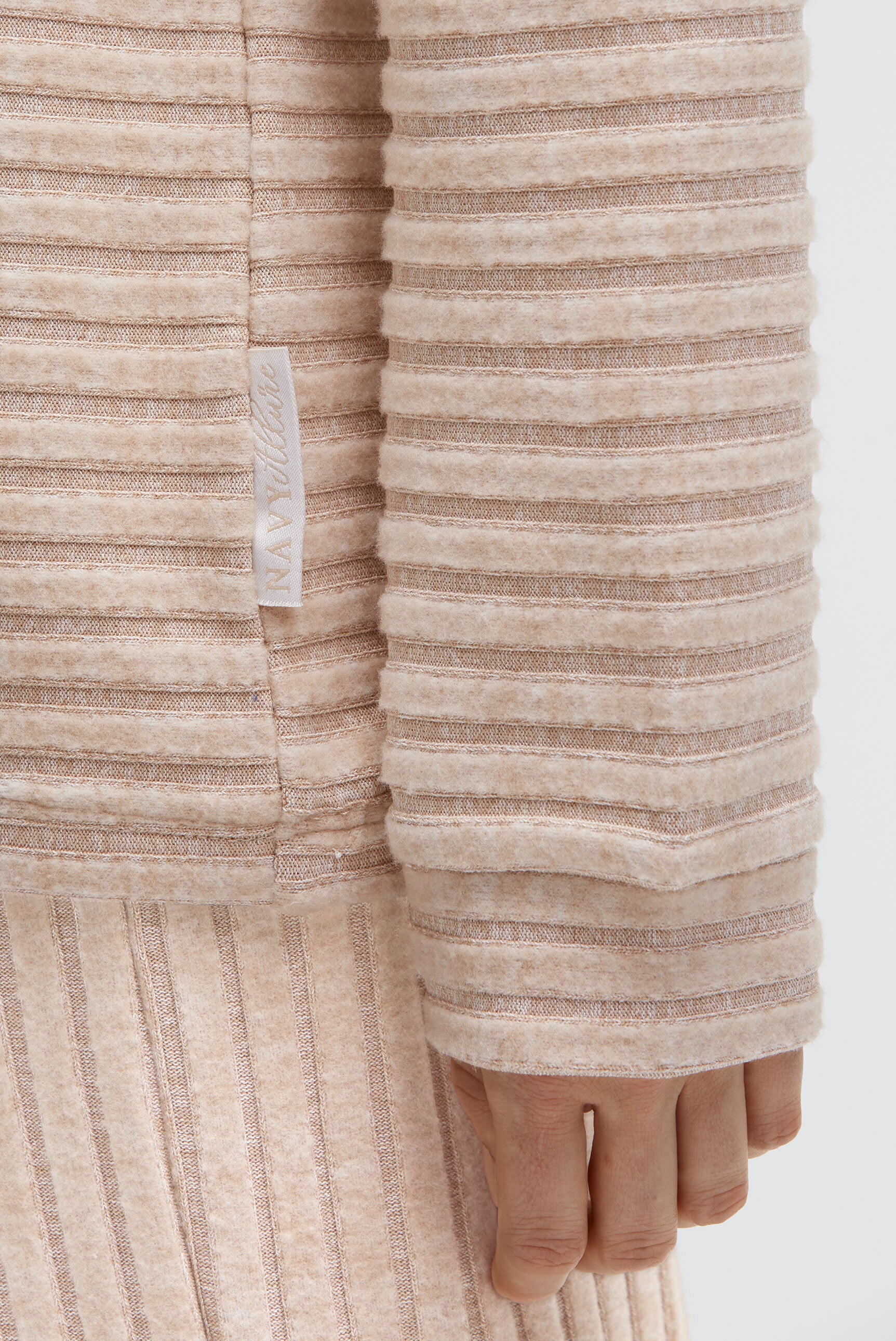 Sweter z dzianiny frotte z prążkowaną strukturą i elastycznym dołem - 6