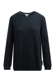 Sweter z dzianiny frotte z prążkowaną strukturą i elastycznym dołem