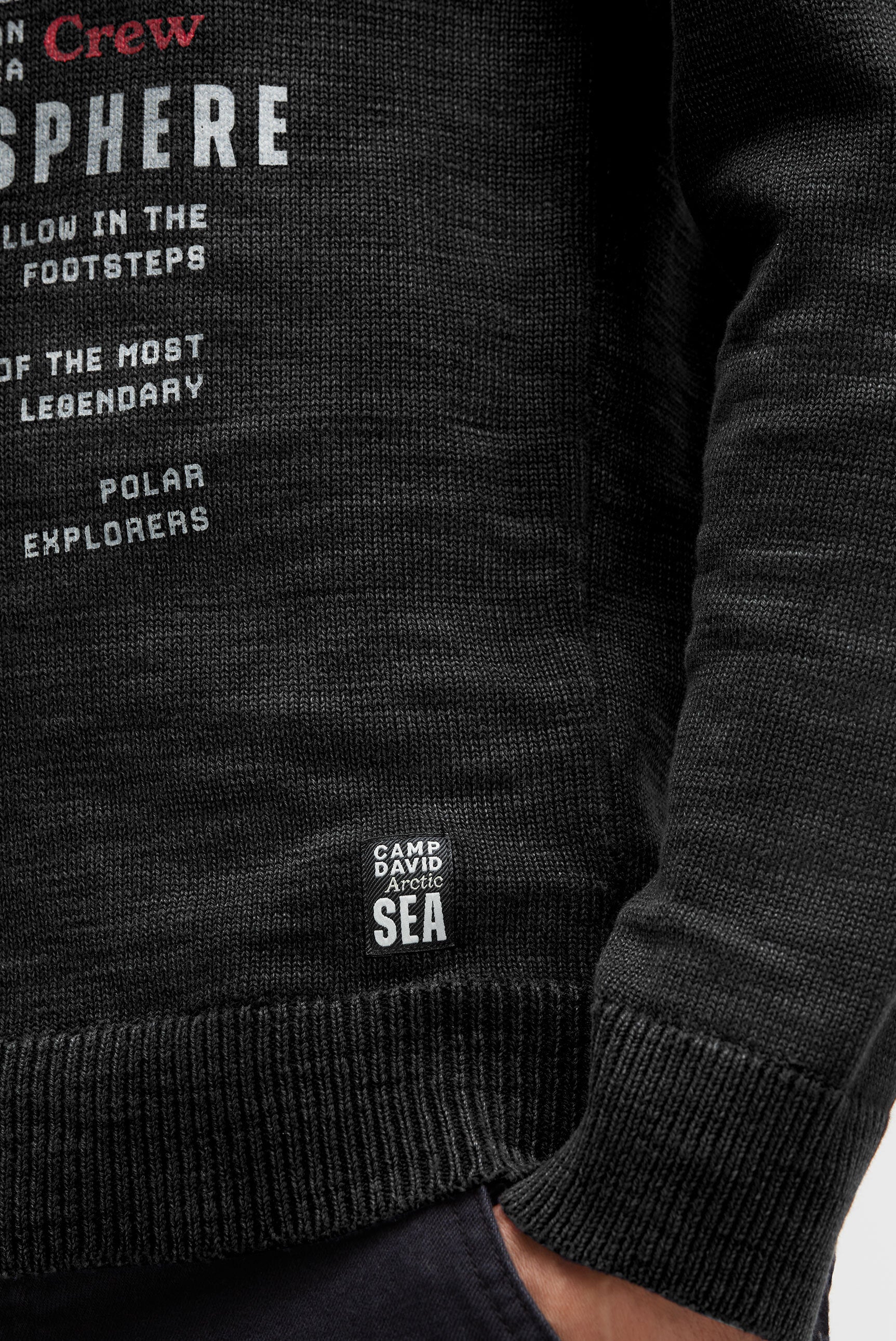 Sweter z okrągłym dekoltem i nadrukami logo