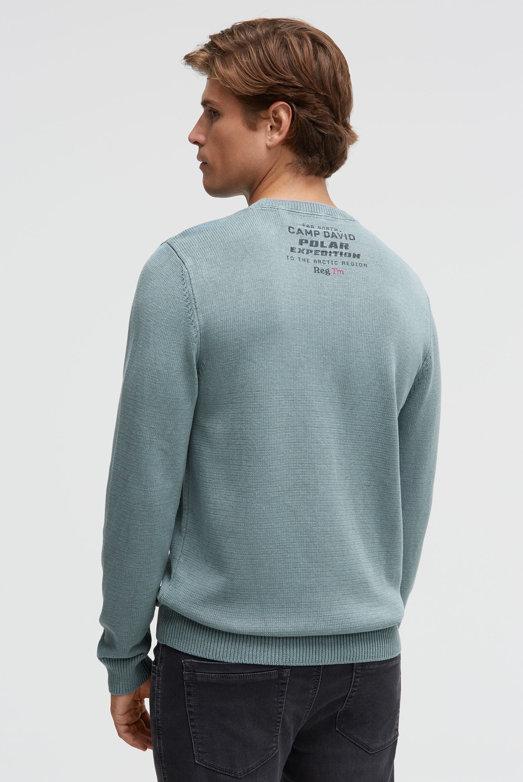 Sweter z okrągłym dekoltem i nadrukami logo