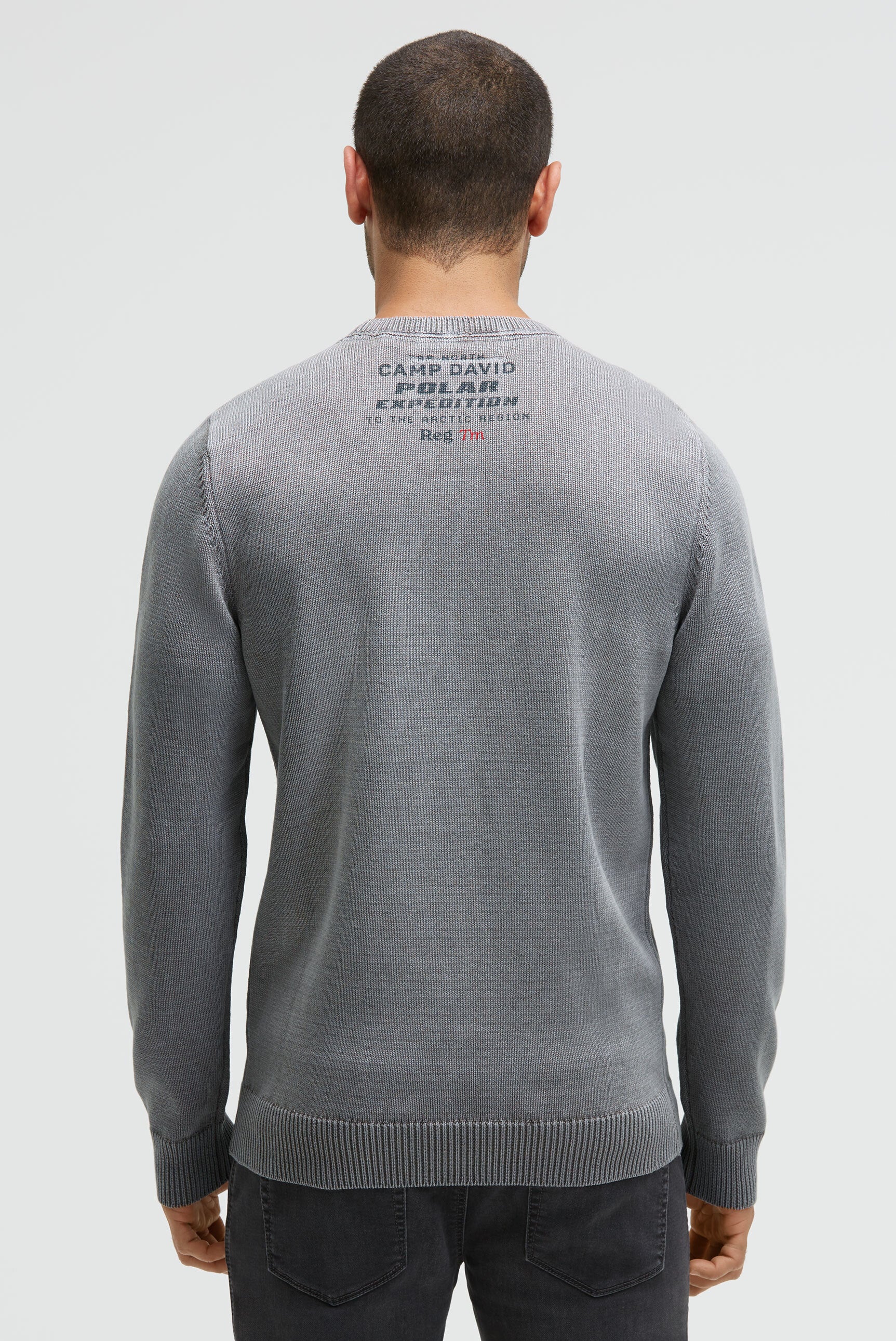 Sweter z okrągłym dekoltem i nadrukami logo