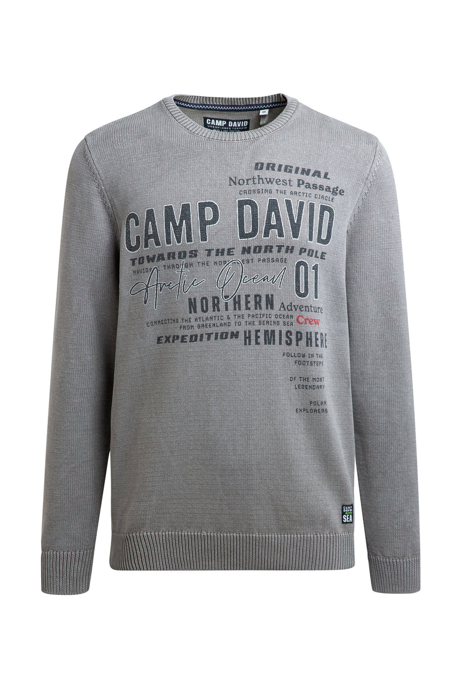 Pullover Rundhals mit Logo Prints dark stone