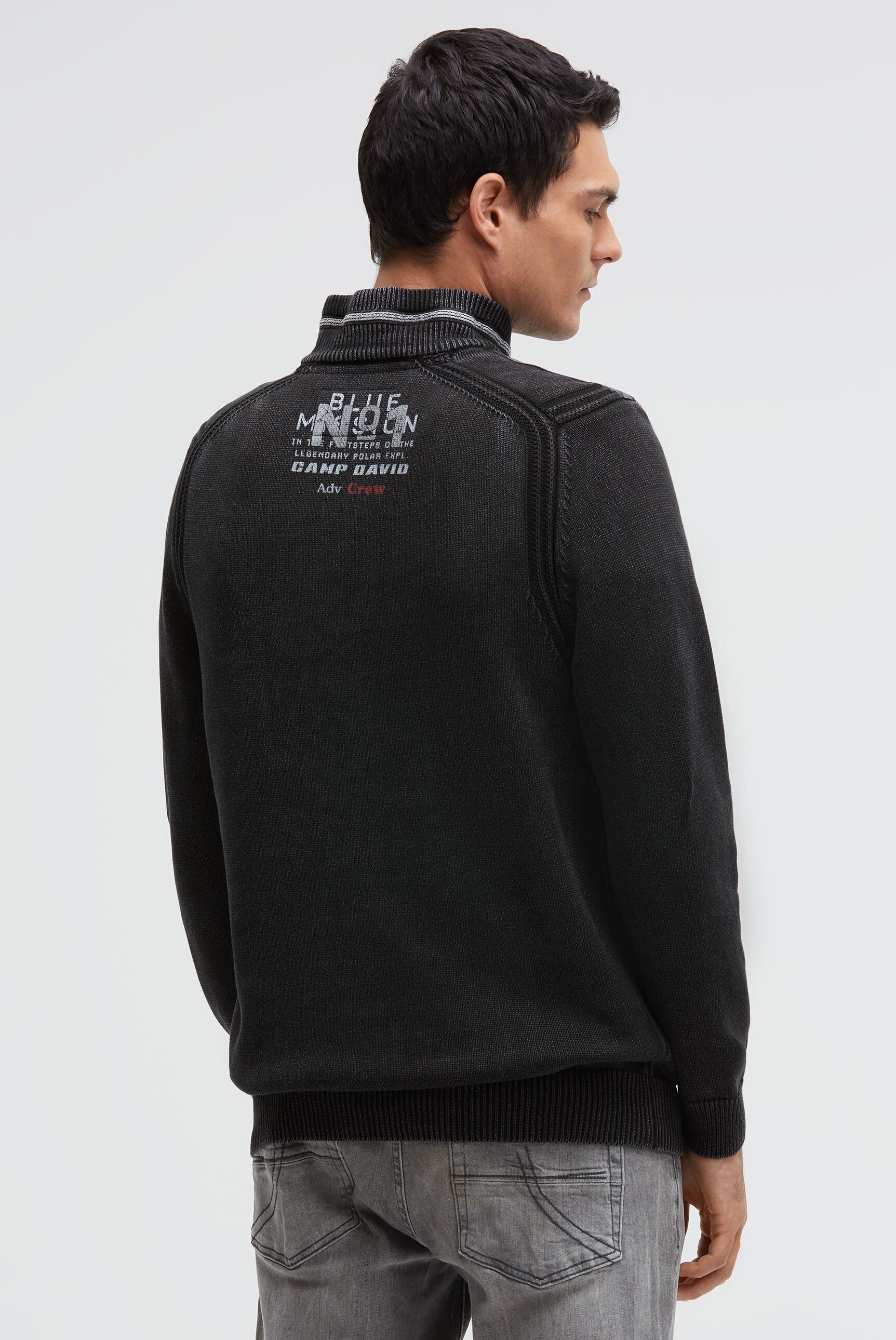 Sweter troyer z zamkiem, taśmami i nadrukami - 5