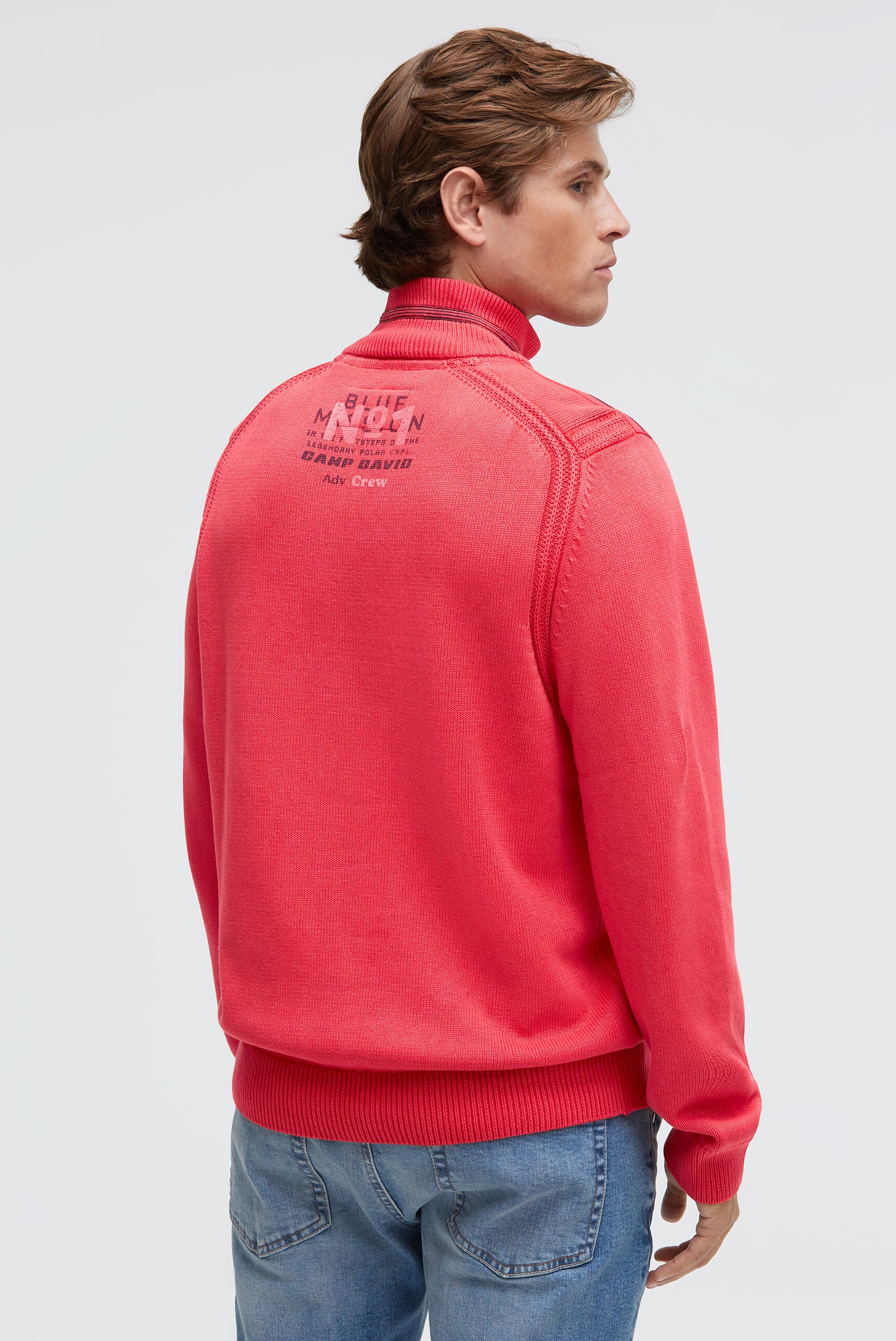 Sweter troyer z zamkiem, taśmami i nadrukami - 5