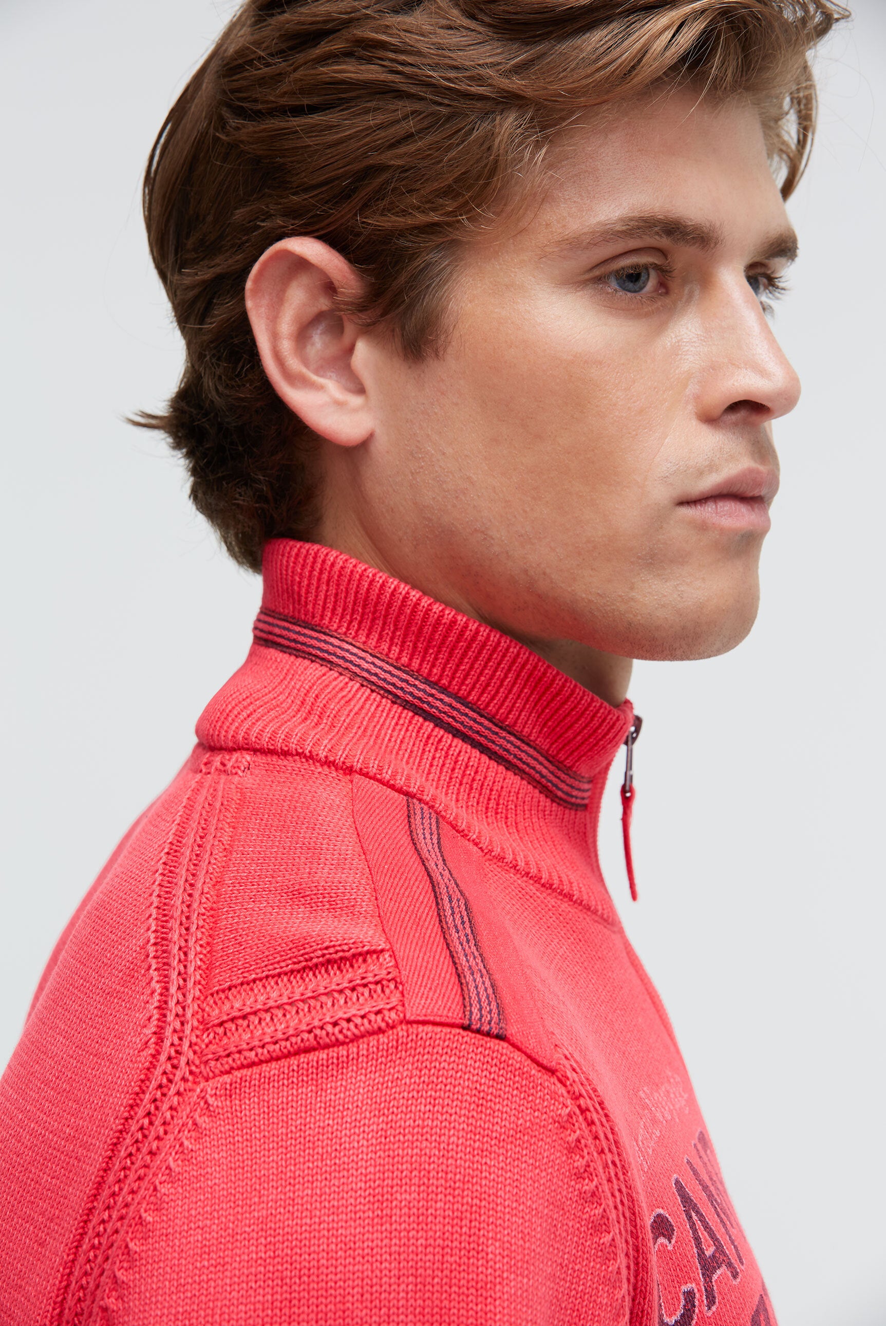 Sweter troyer z zamkiem, taśmami i nadrukami - 6