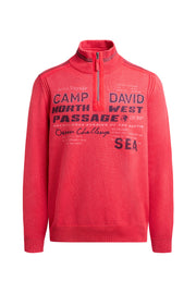 Sweter troyer z zamkiem, taśmami i nadrukami