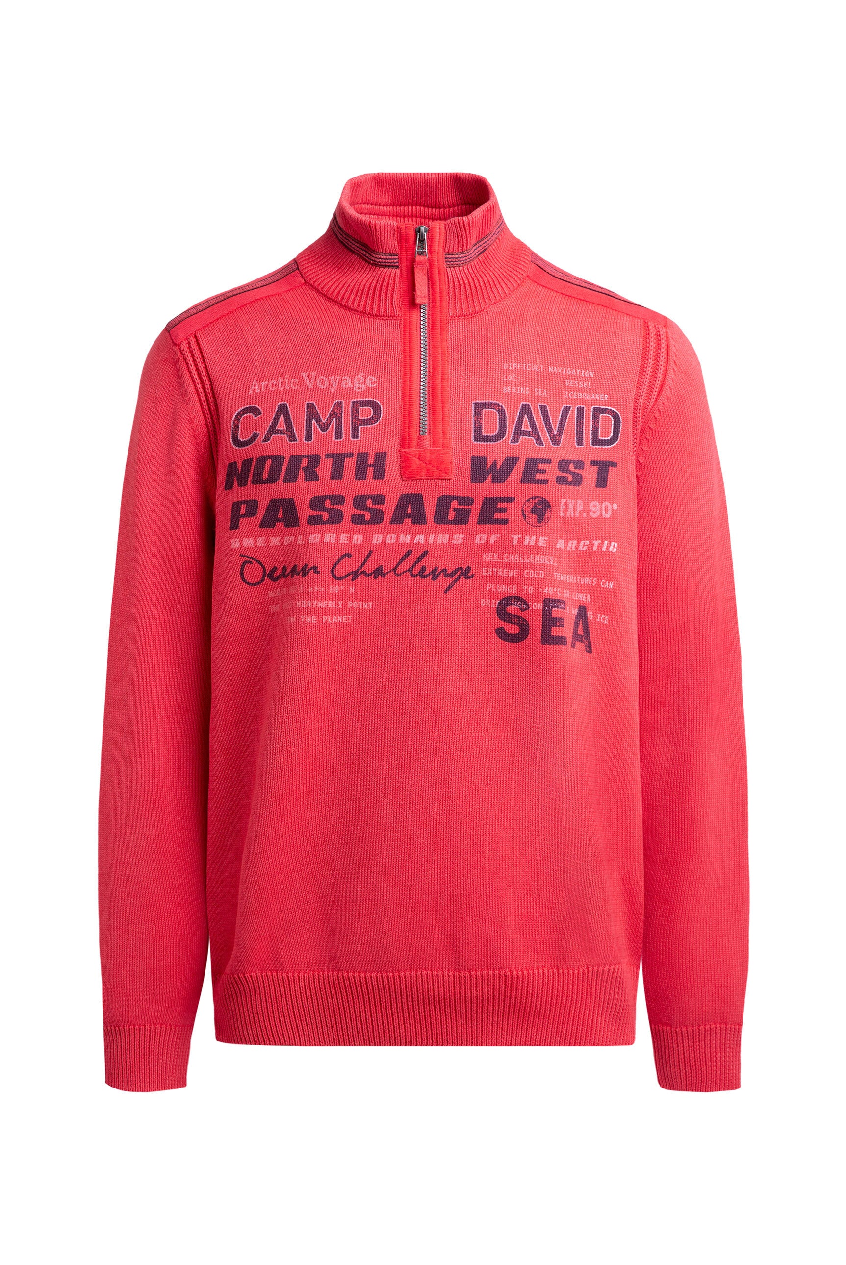 Sweter troyer z zamkiem, taśmami i nadrukami - 1