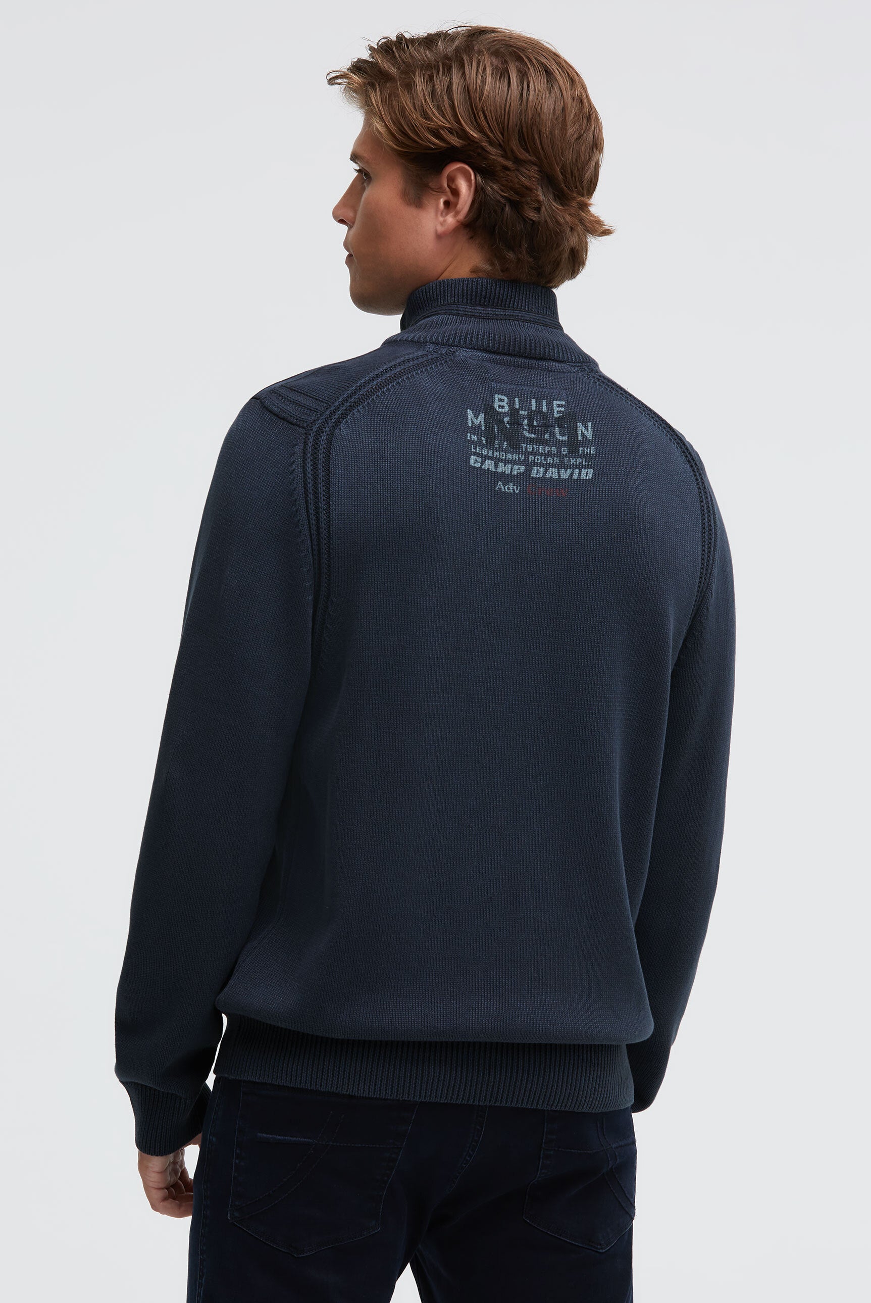 Sweter troyer z zamkiem, taśmami i nadrukami - 5