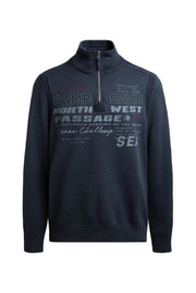 Sweter troyer z zamkiem, taśmami i nadrukami