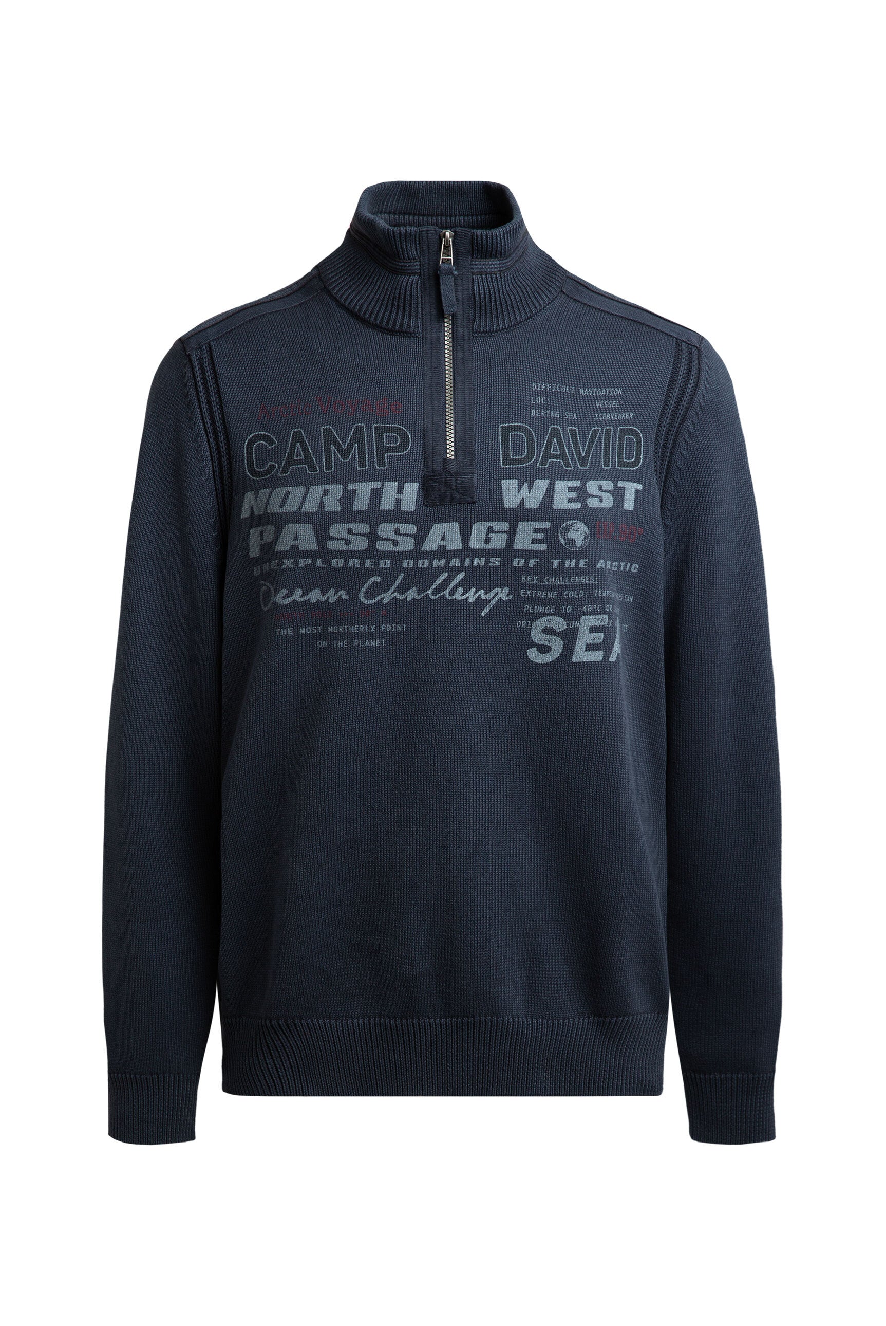 Sweter troyer z zamkiem, taśmami i nadrukami - 1