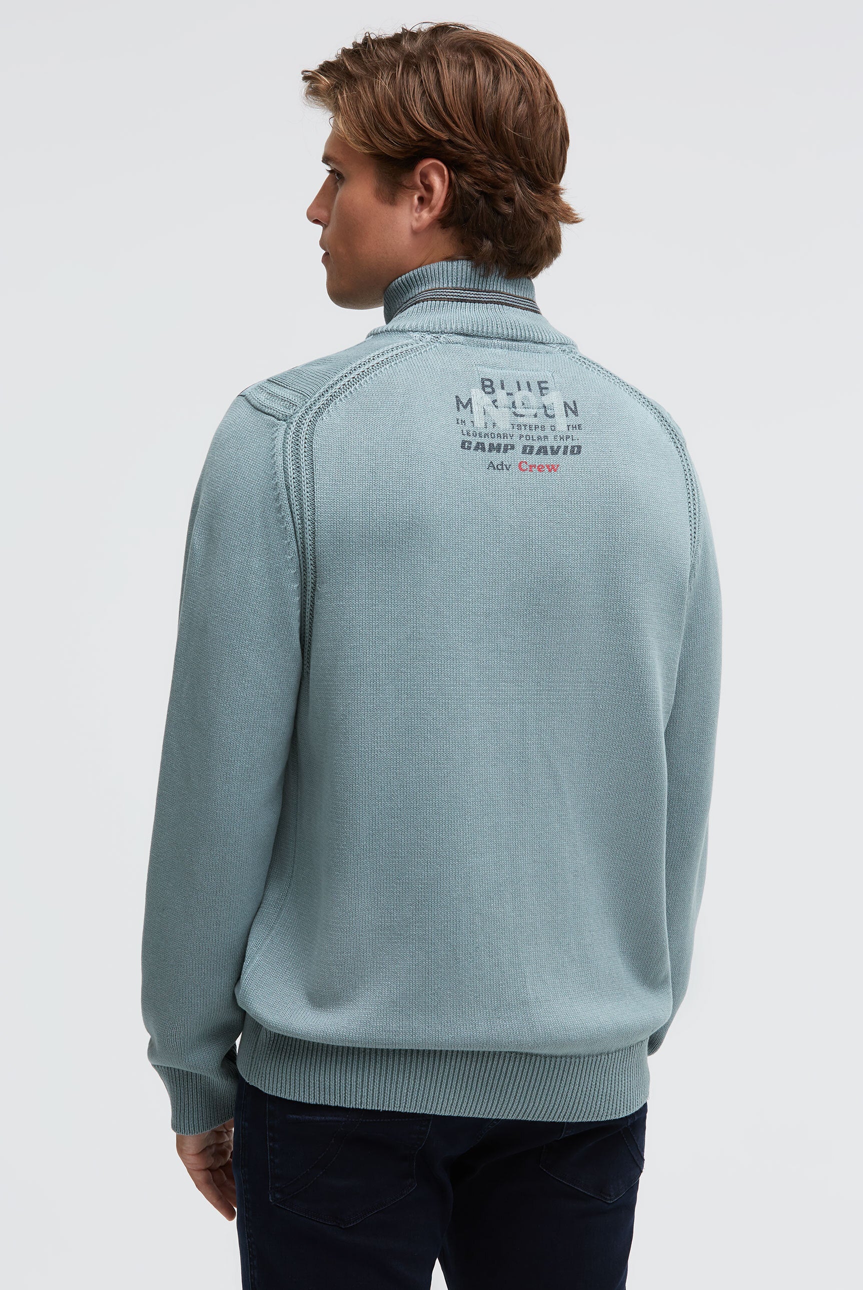 Sweter troyer z zamkiem, taśmami i nadrukami - 5