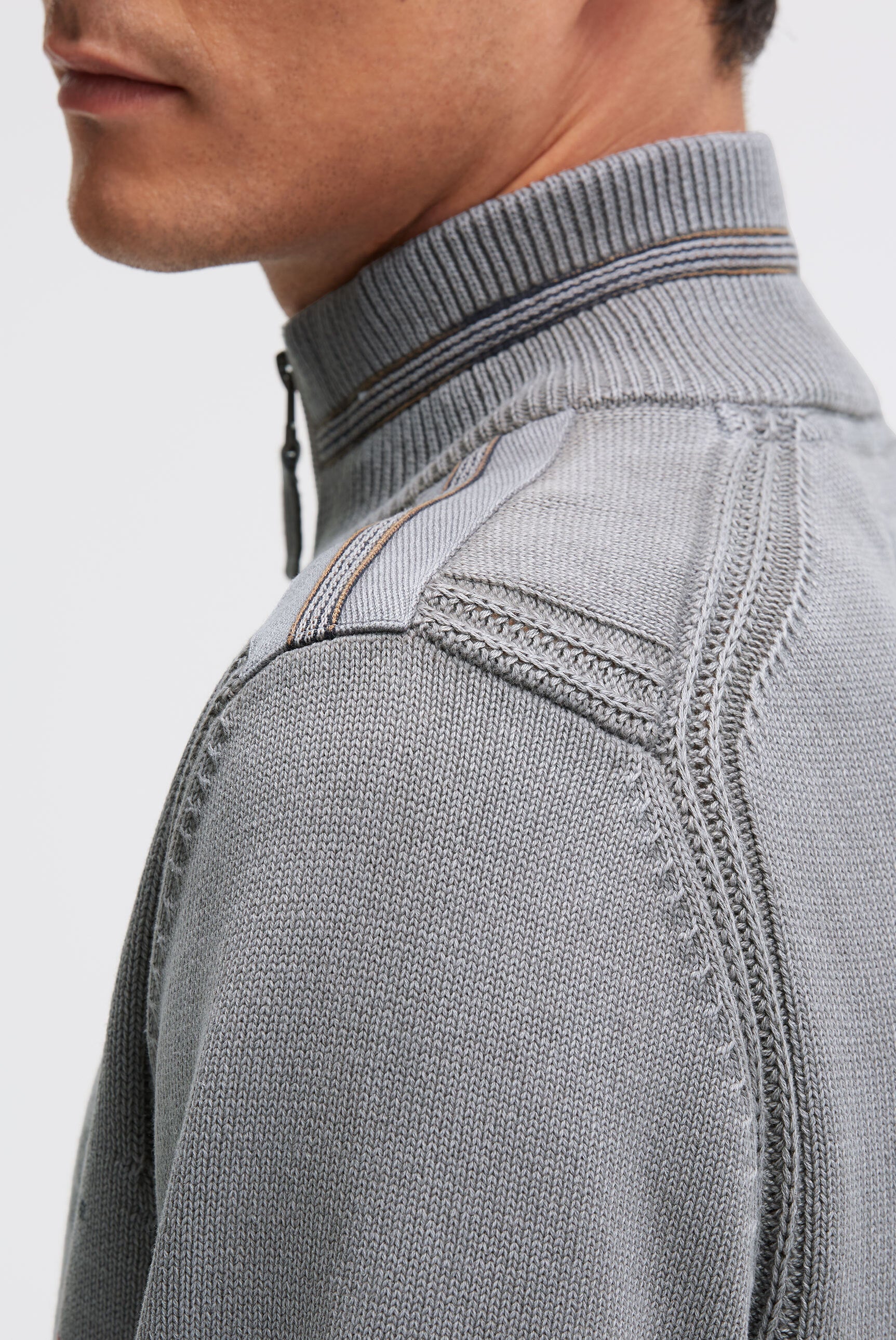 Sweter troyer z zamkiem, taśmami i nadrukami - 6