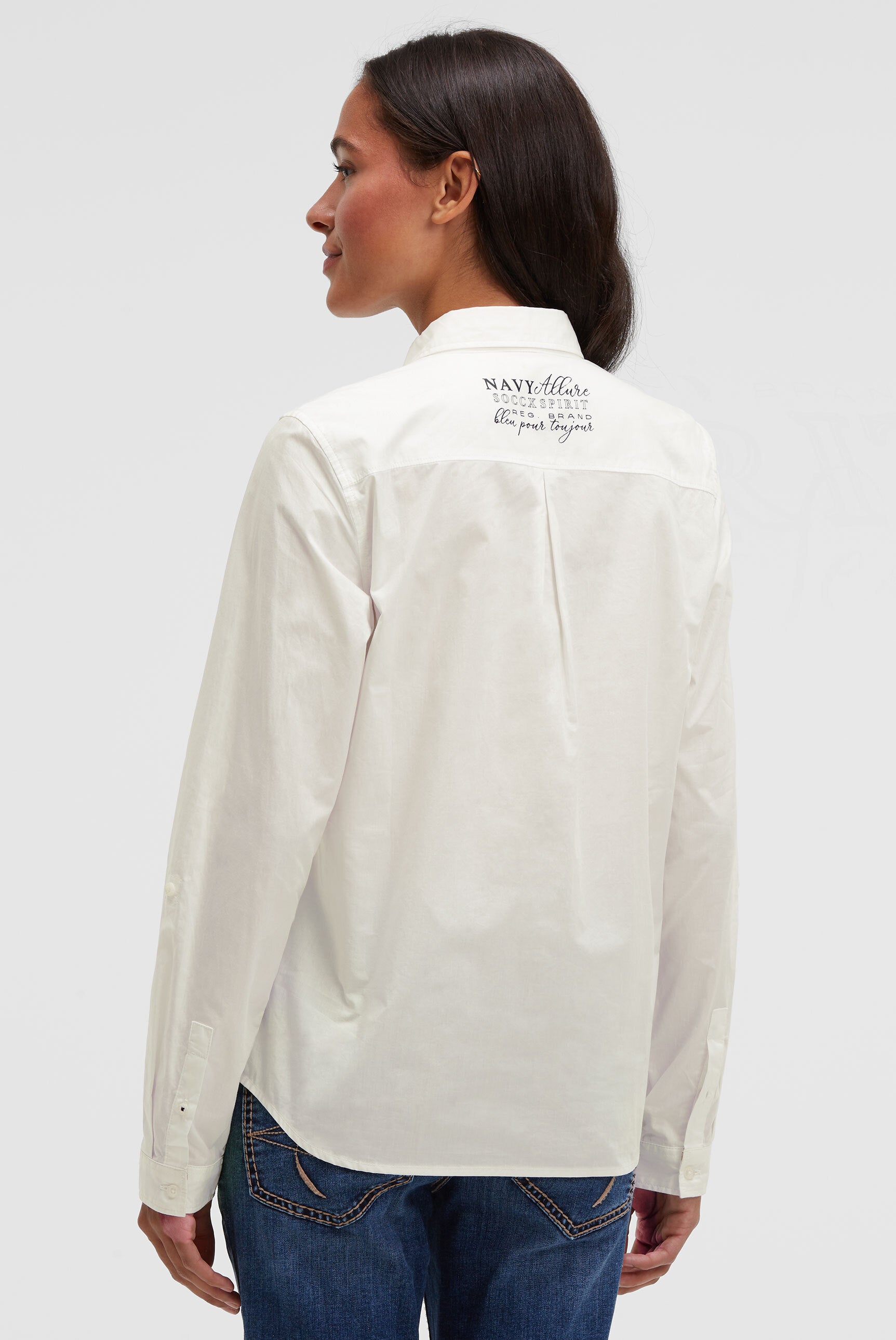 Bluzka z długim rękawem z nadrukiem flock z logo - 4