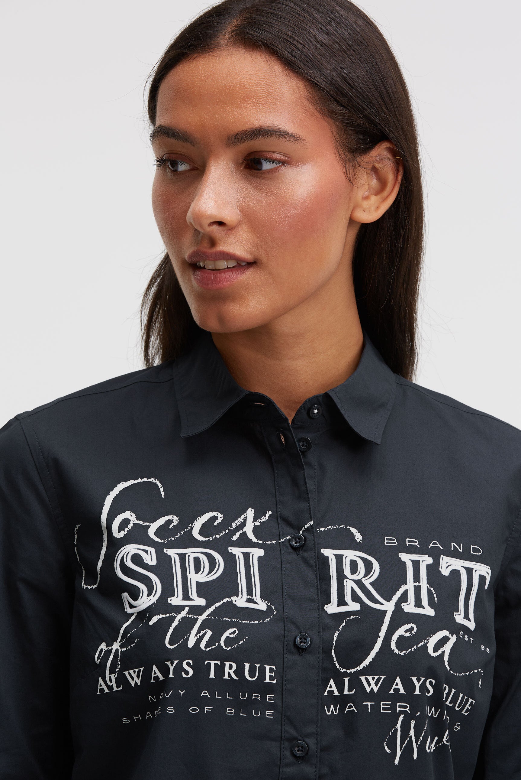 Bluzka z długim rękawem z nadrukiem flock z logo - 4