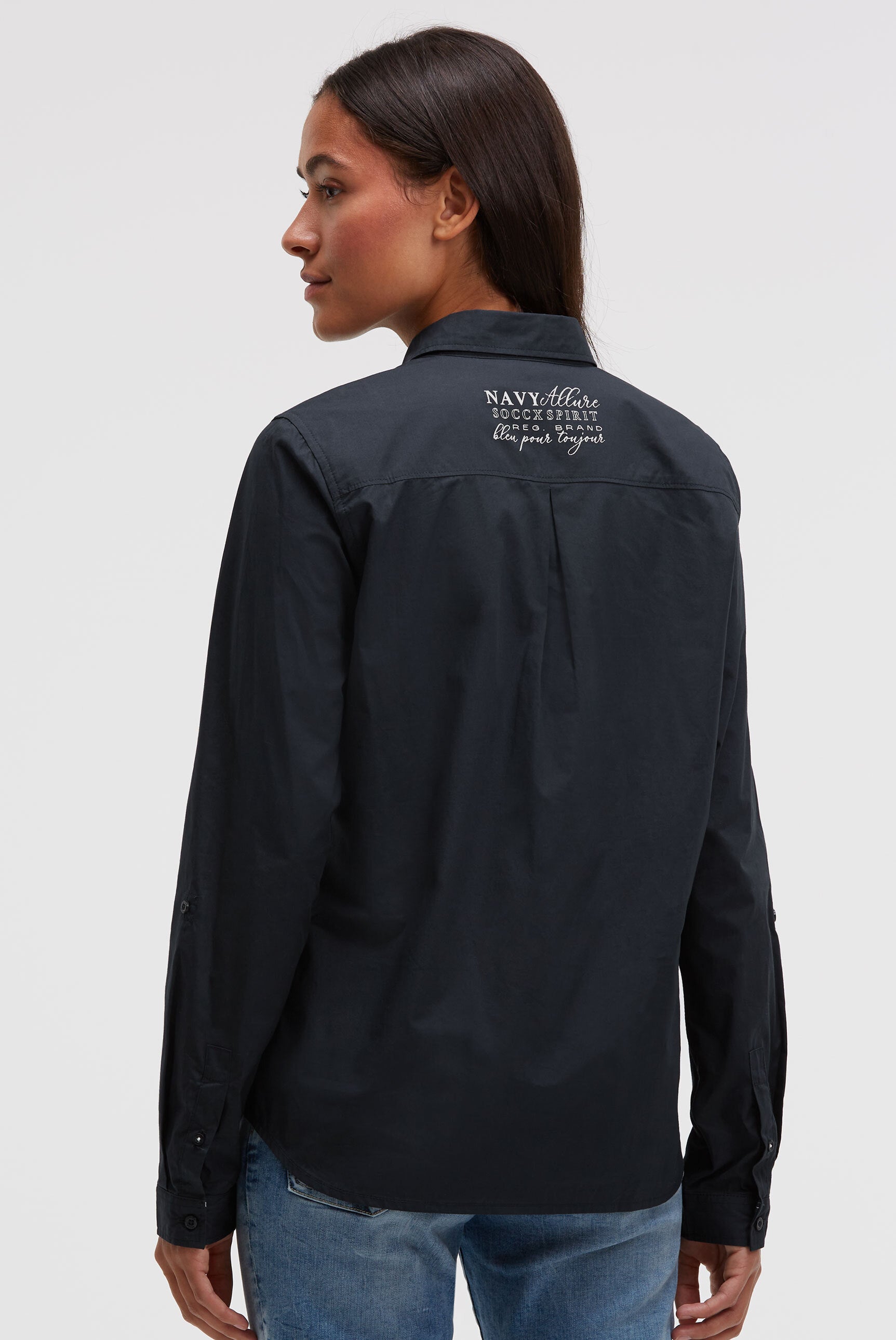 Bluzka z długim rękawem z nadrukiem flock z logo - 5