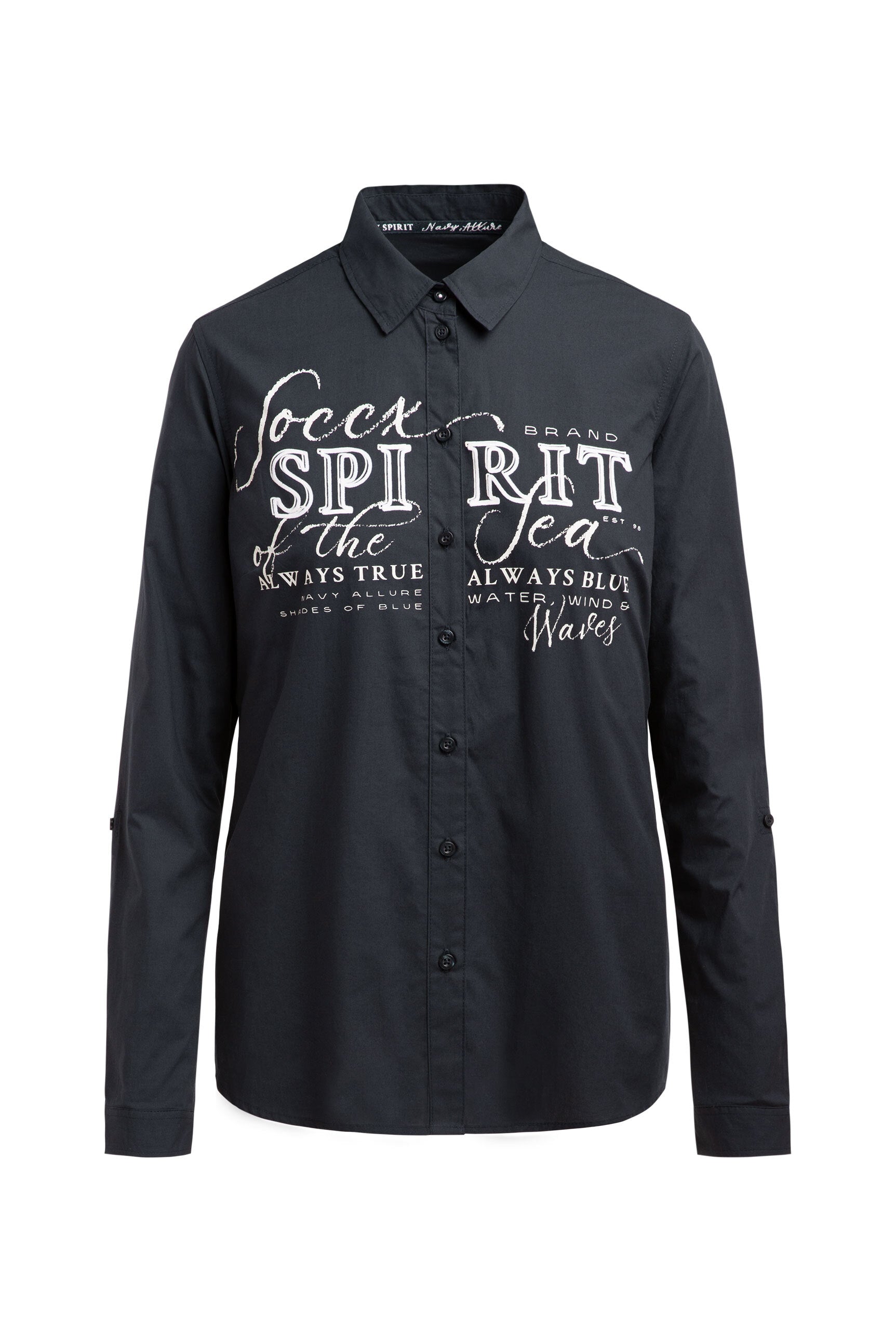 Bluzka z długim rękawem z nadrukiem flock z logo - 1