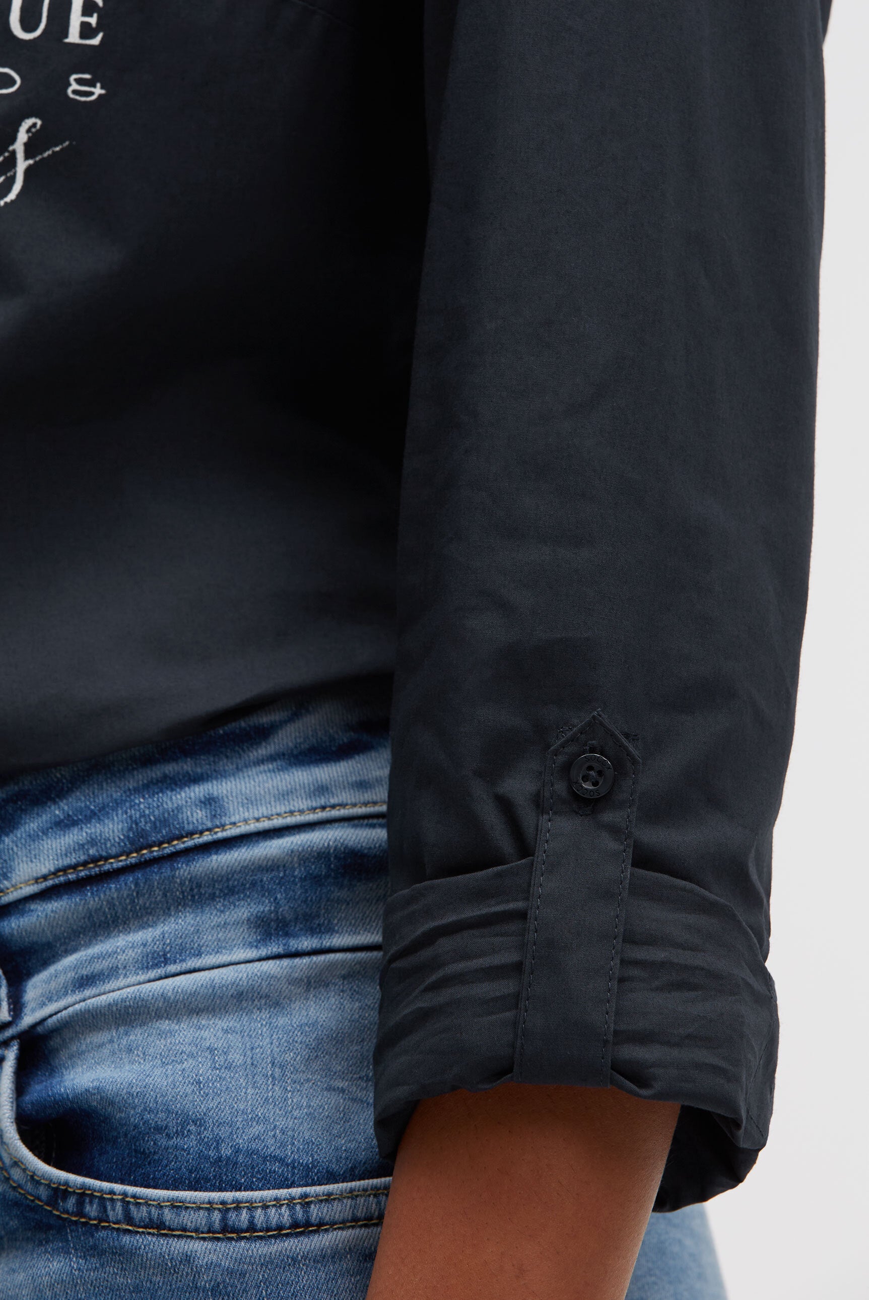 Bluzka z długim rękawem z nadrukiem flock z logo - 7