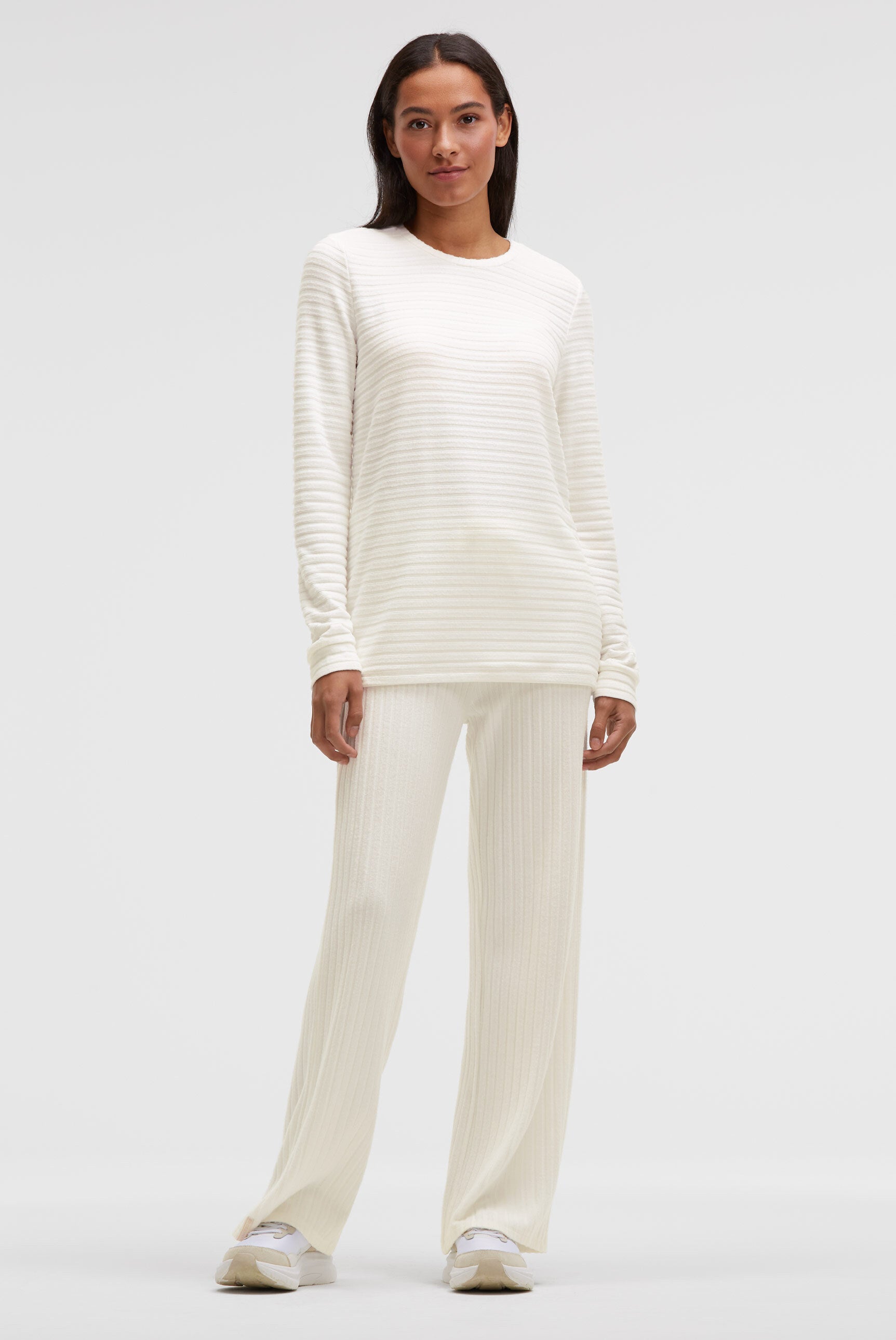 Sweter z dzianiny frotte z prążkowaną strukturą i elastycznym dołem - 3