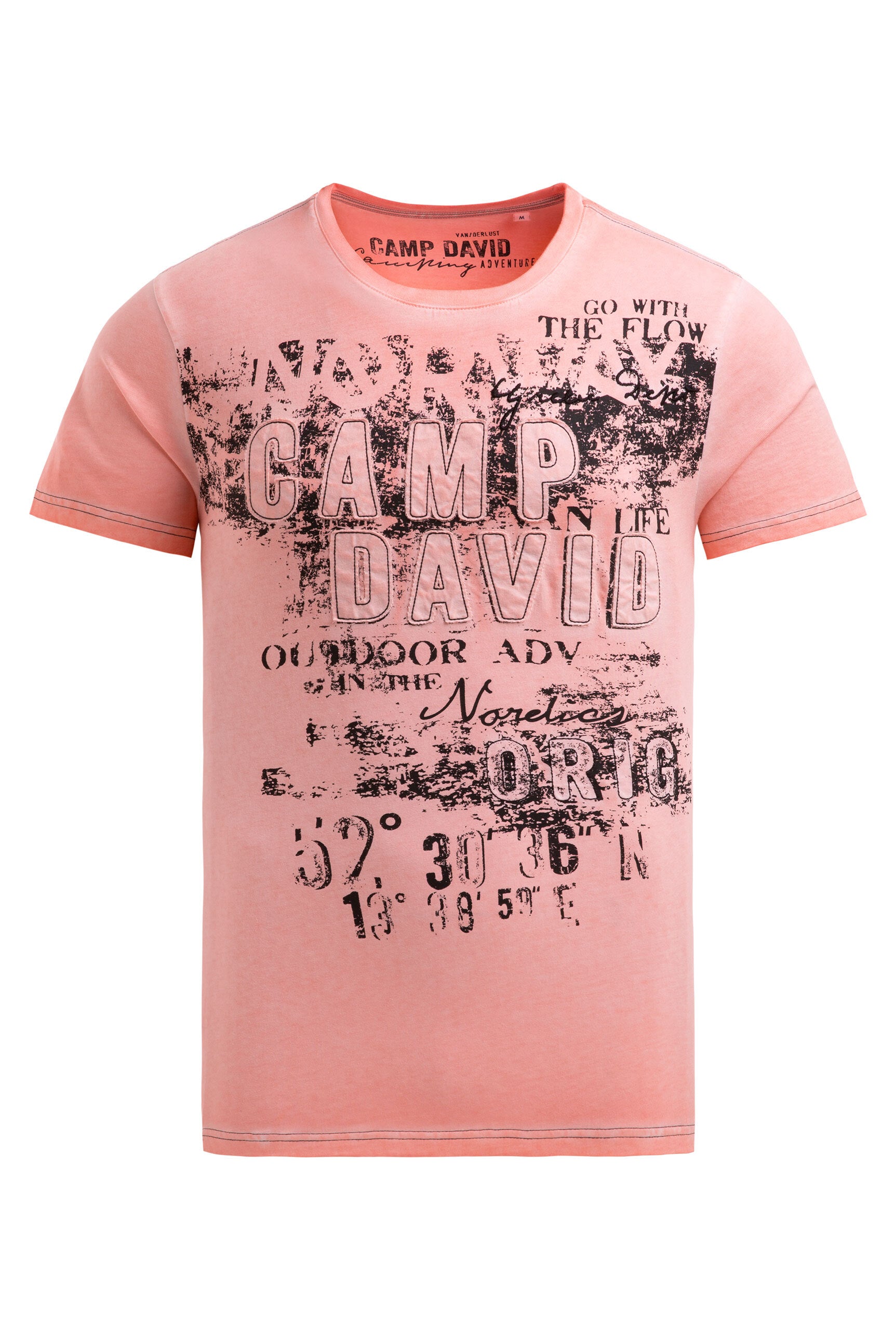 T-shirt o znoszonym wyglądzie z aplikacjami z logo