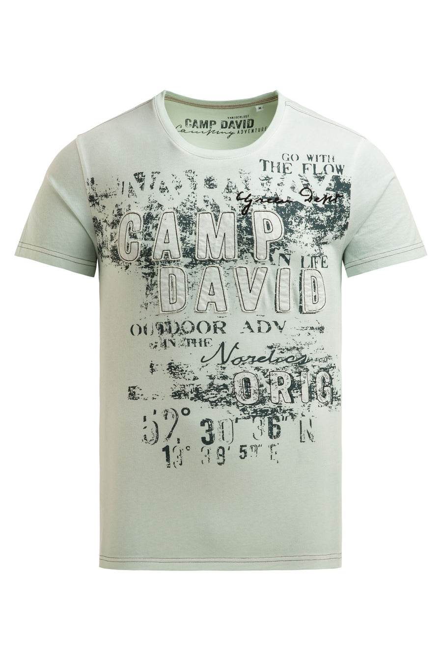 T-shirt o znoszonym wyglądzie z aplikacjami z logo