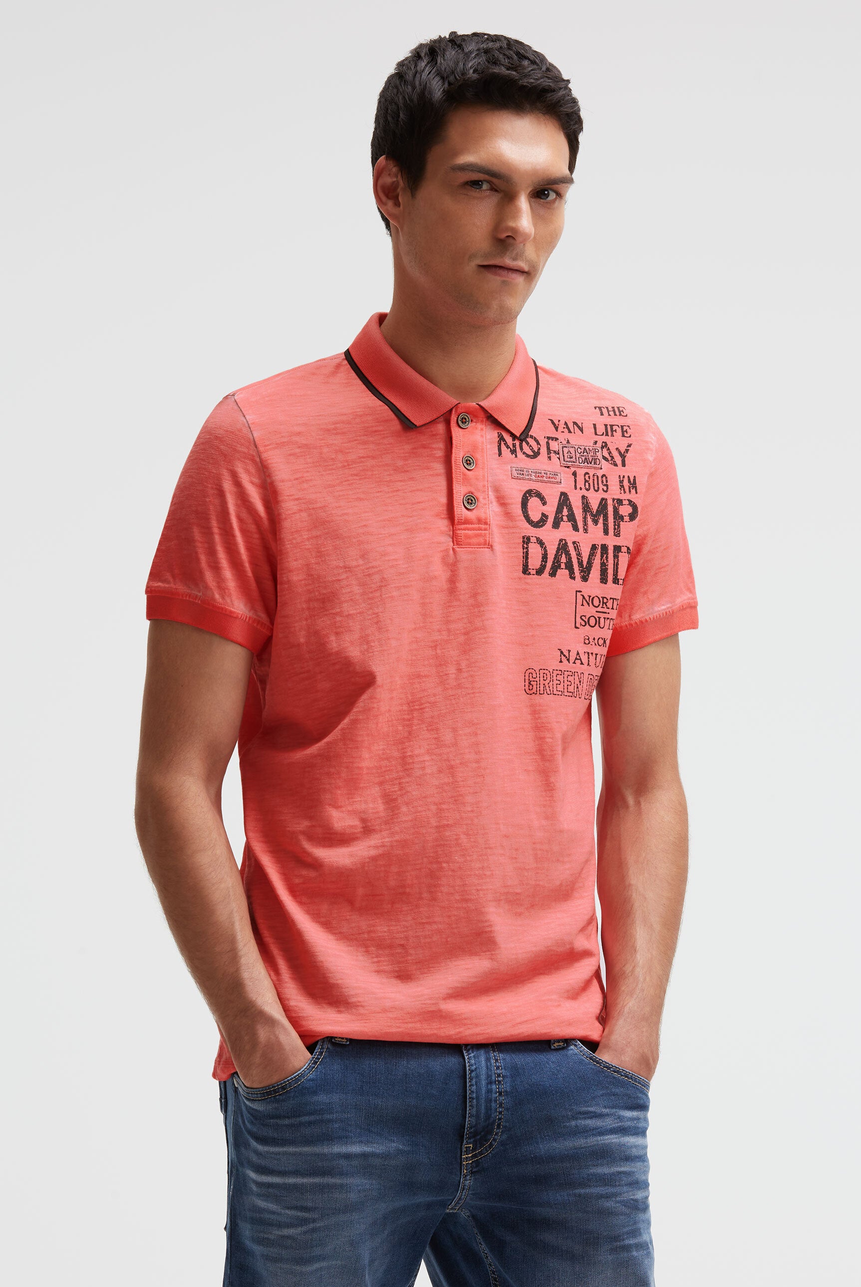 Koszulka polo z nadrukami w stylu vintage