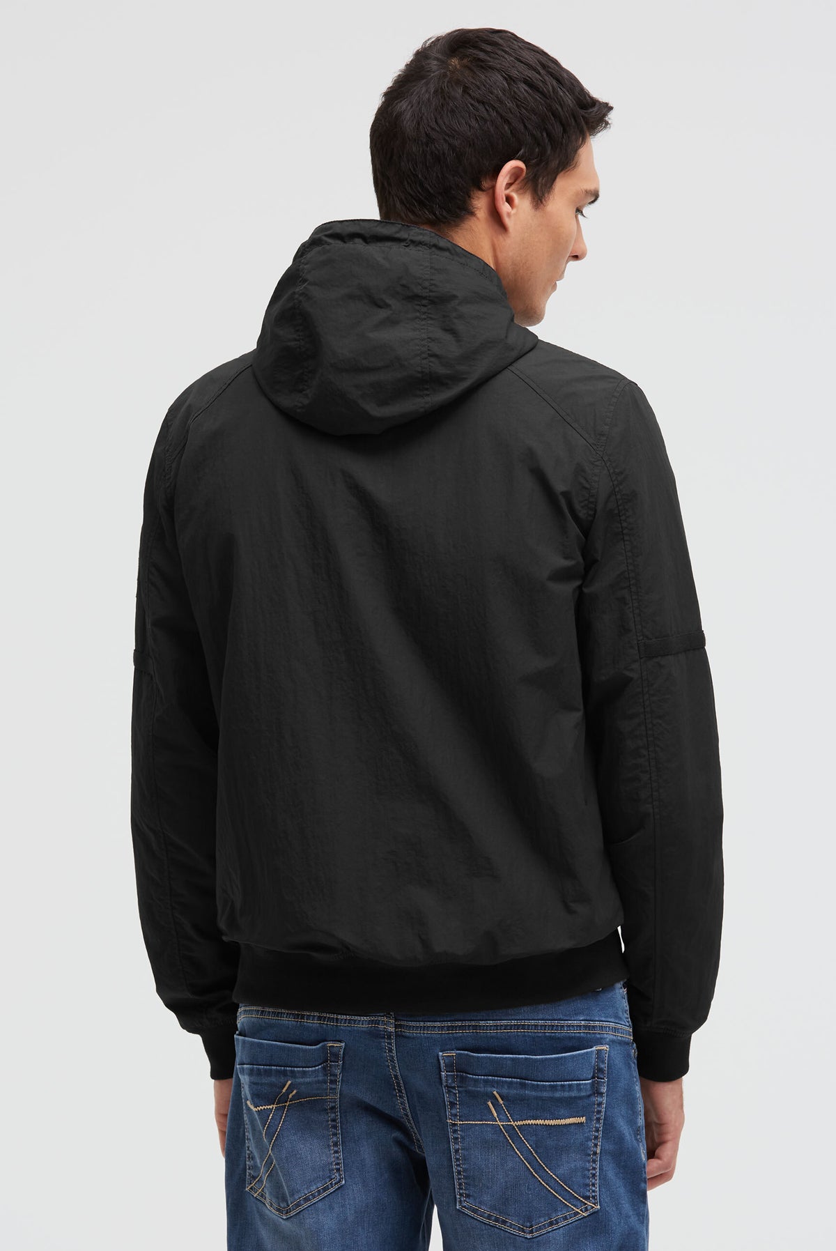 Sommer-Blouson mit Kapuze und Klappentaschen black