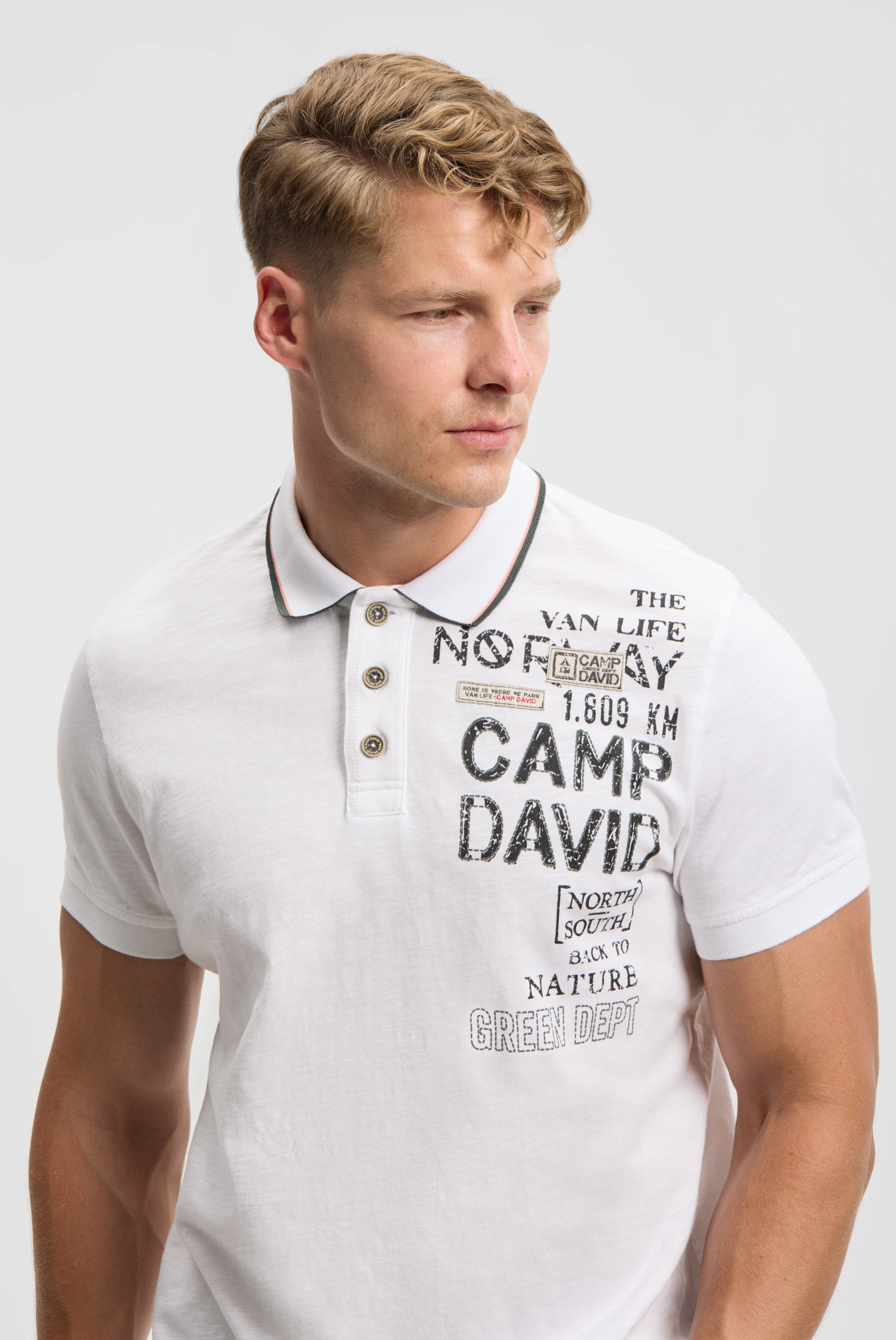 Koszulka polo z nadrukami w stylu vintage