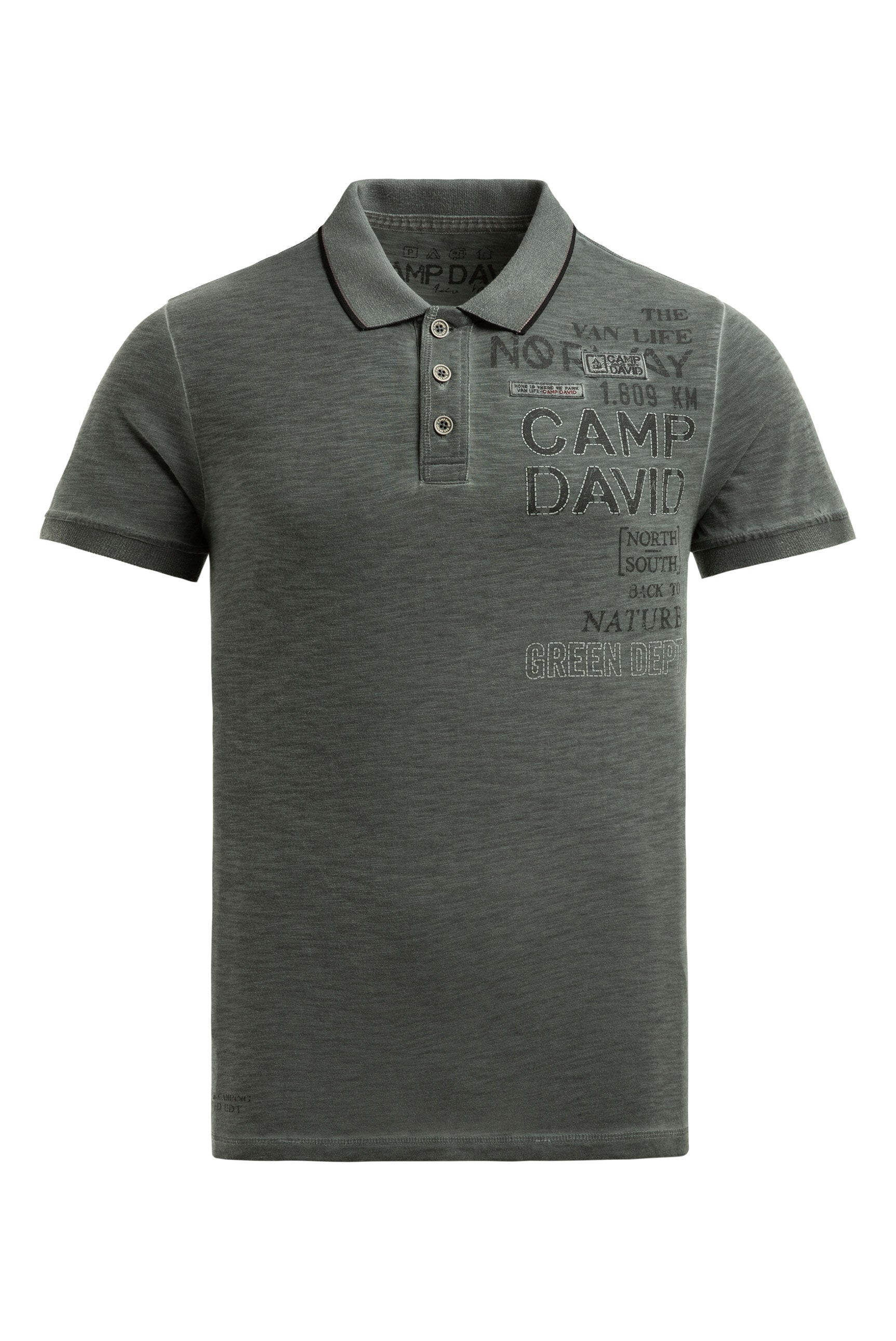 Koszulka polo z nadrukami w stylu vintage - 1