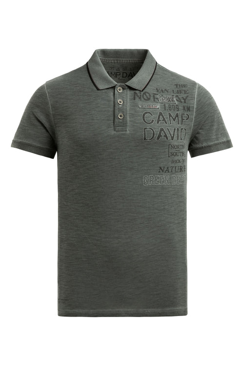 Poloshirt mit Vintage Prints dusty green