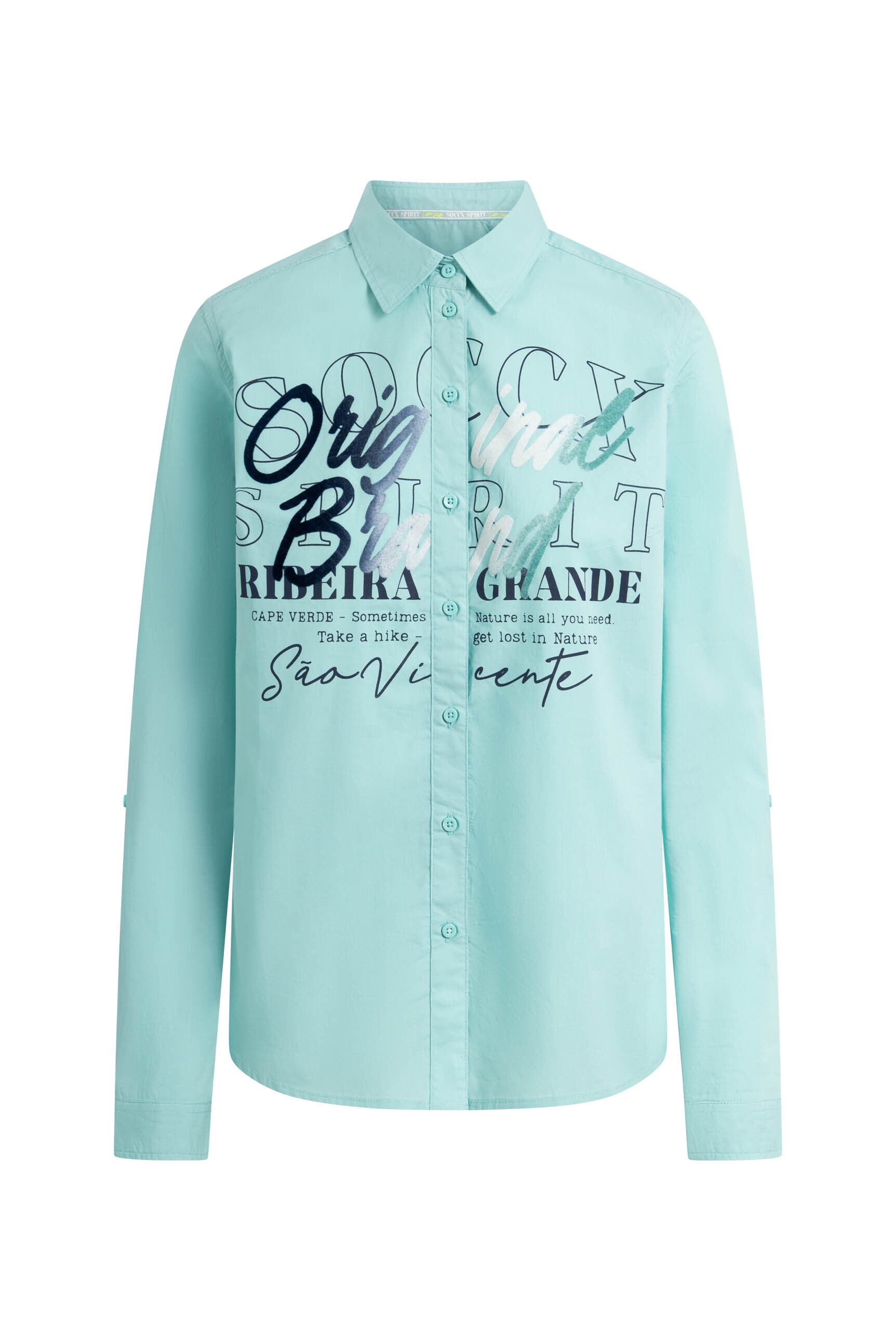 Bluzka z długim rękawem i cieniowanym nadrukiem flokowym